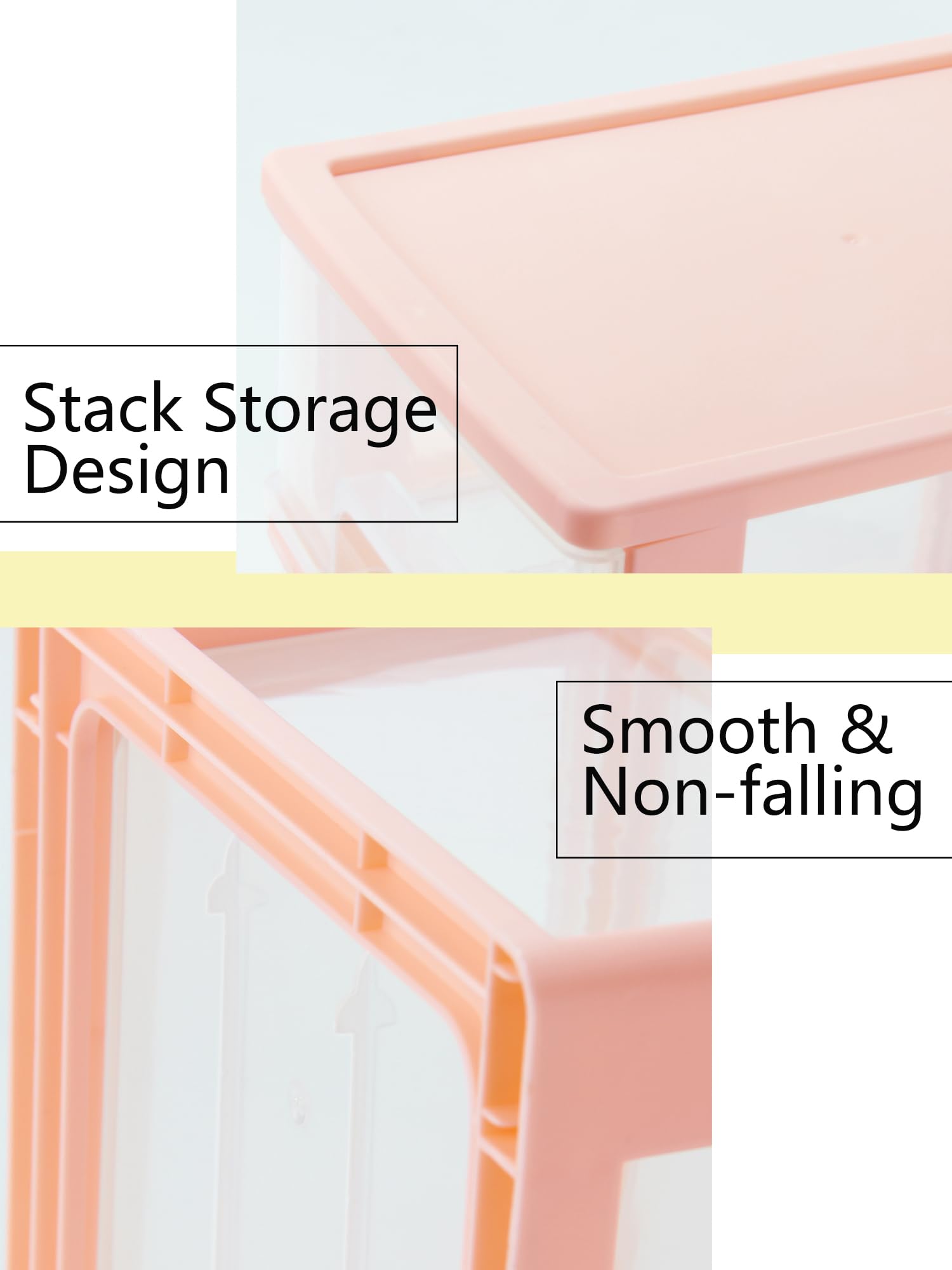 BYCY Pink 3 Layers Stackable Makeup Organizer Drawers