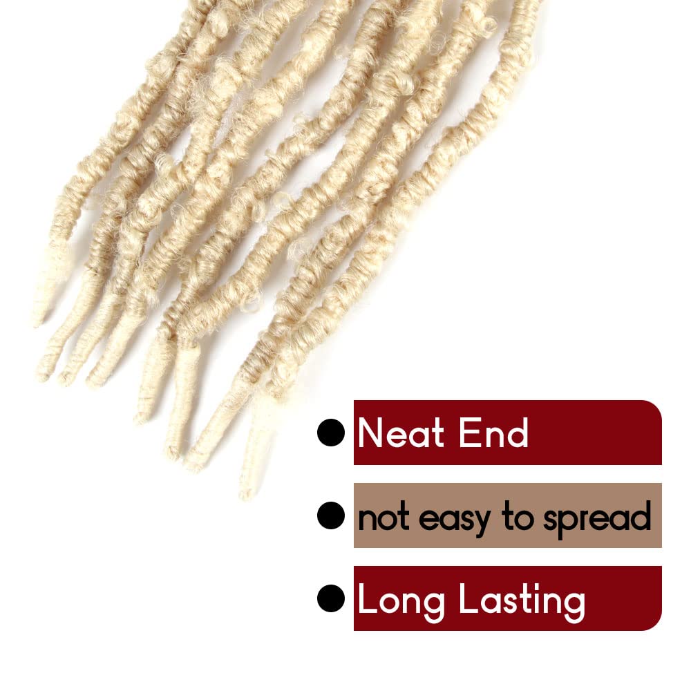 24 Inch Light Weight Butterfly Locs Crochet Hair 8 Packs Long Blonde Distressed Butterfly Faux Locs Crochet Hair, 613#