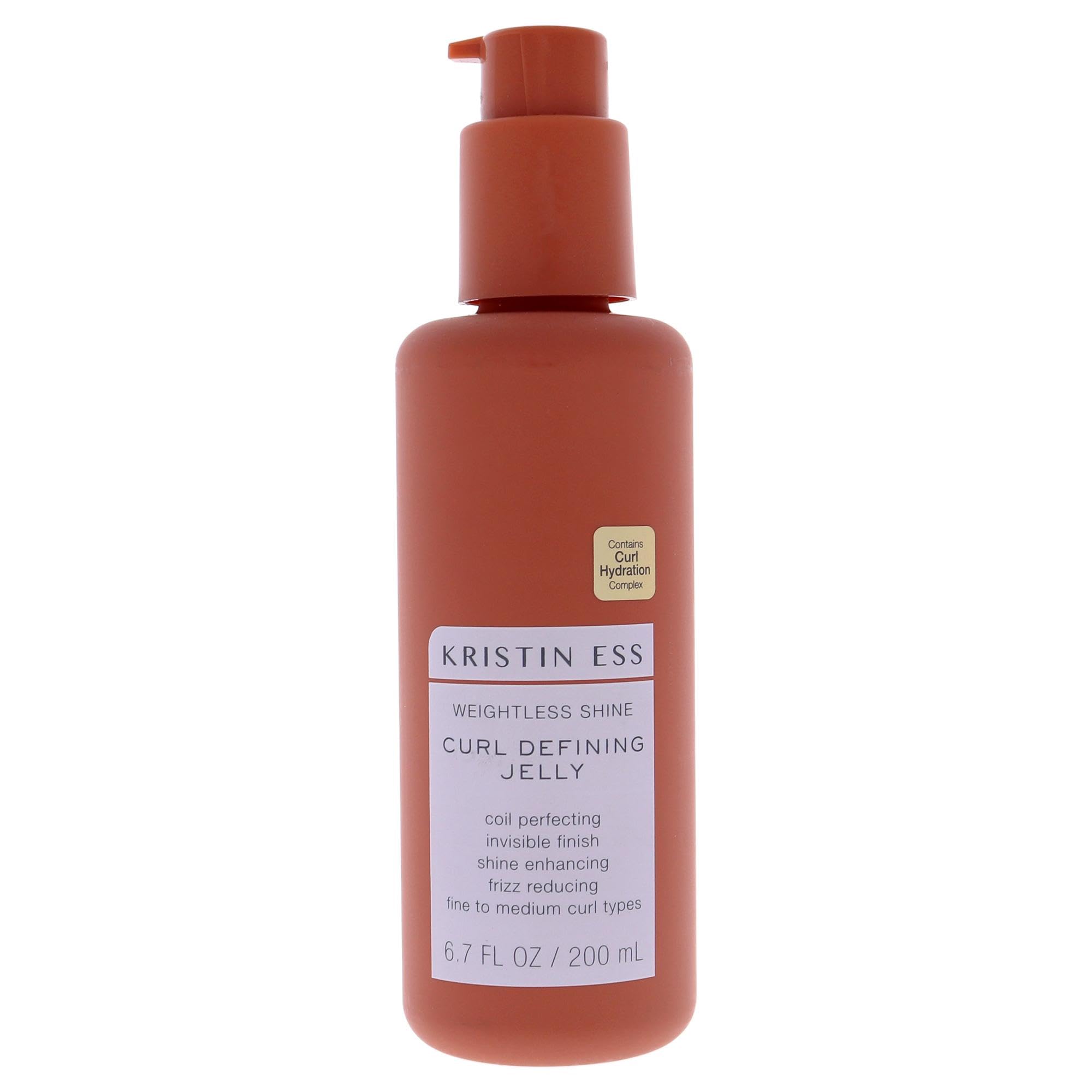 Kristin Ess Weightless Shine Curl Defining Jelly with Glycolic Acid  For Curly Hair, Frizz Control, Humidity Shielding, Vegan, 