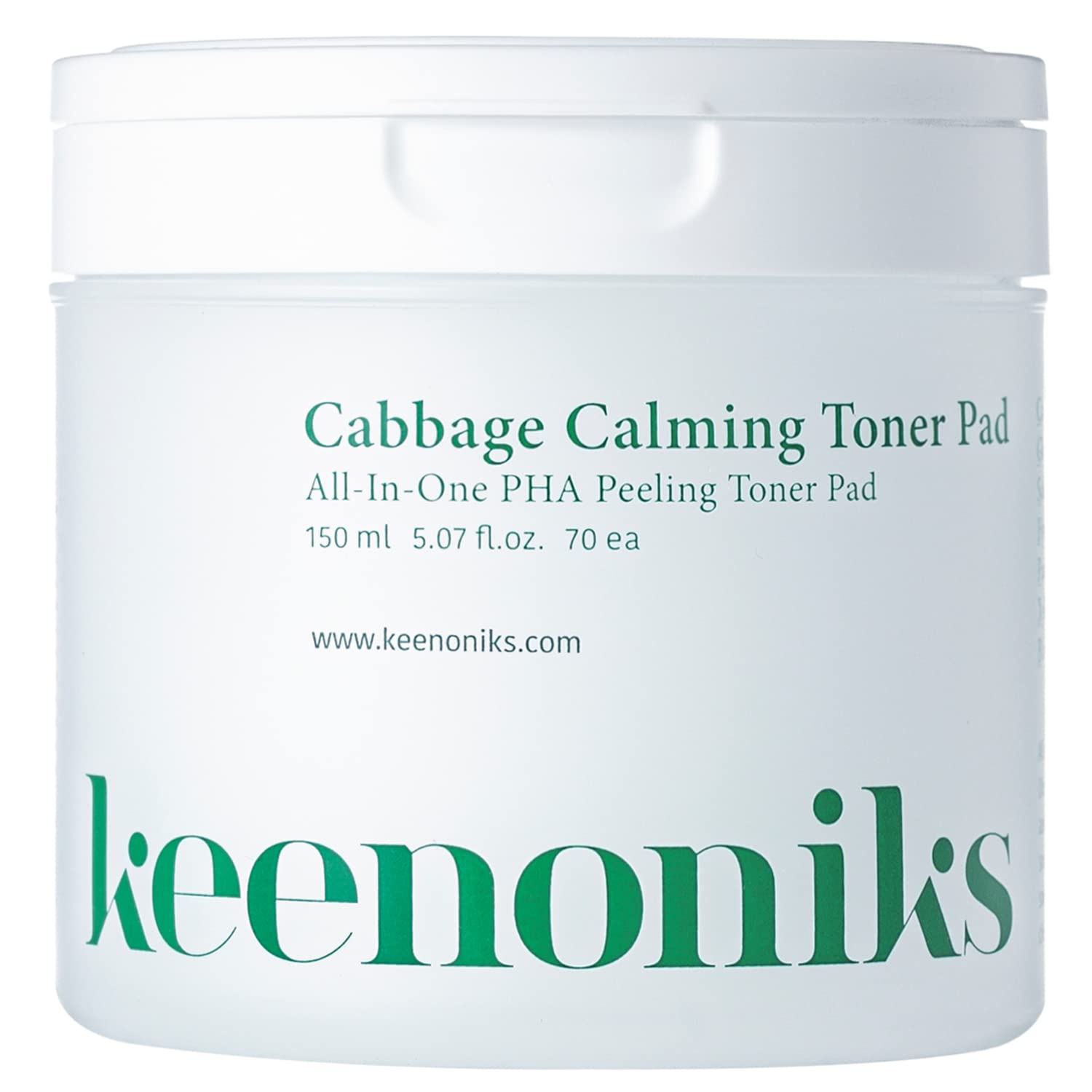 Keenoniks Dual Texture Toner Pads with Essence 70ea Value Pack - Cabbage Calming to Soothe, Minimize Pores and Control Sebum | W
