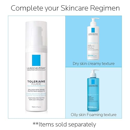 La Roche-Posay Toleriane Sensitive Fluide Protective Moisturizer, Lightweight Oil-Free Face Moisturizer, For Sensitive Skin