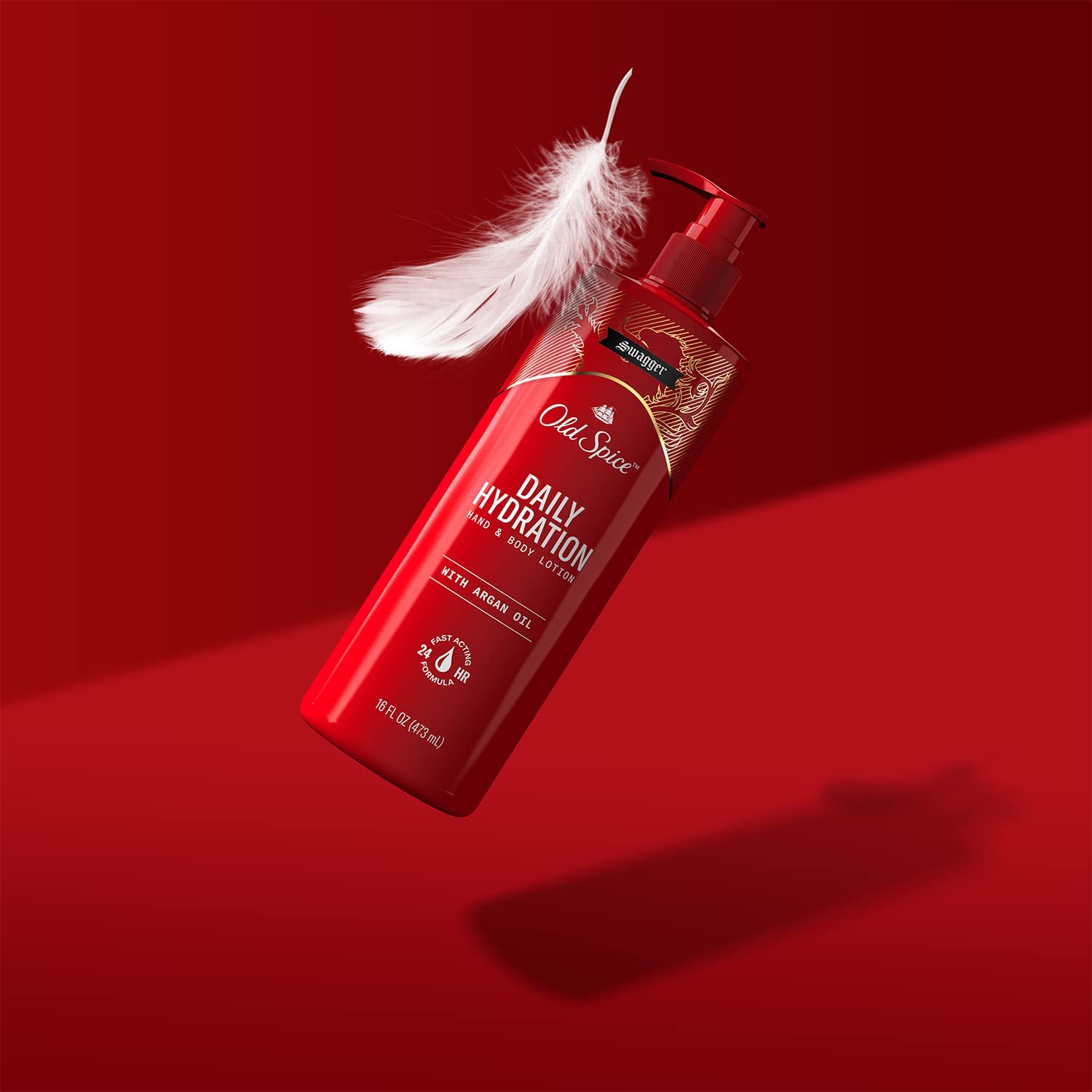 Old Spice Daily Hydration Hand & Body Lotion for Men, Swagger, 16 Fl Oz (Pack of 4), with Argan Oil, Moisturizing Formula