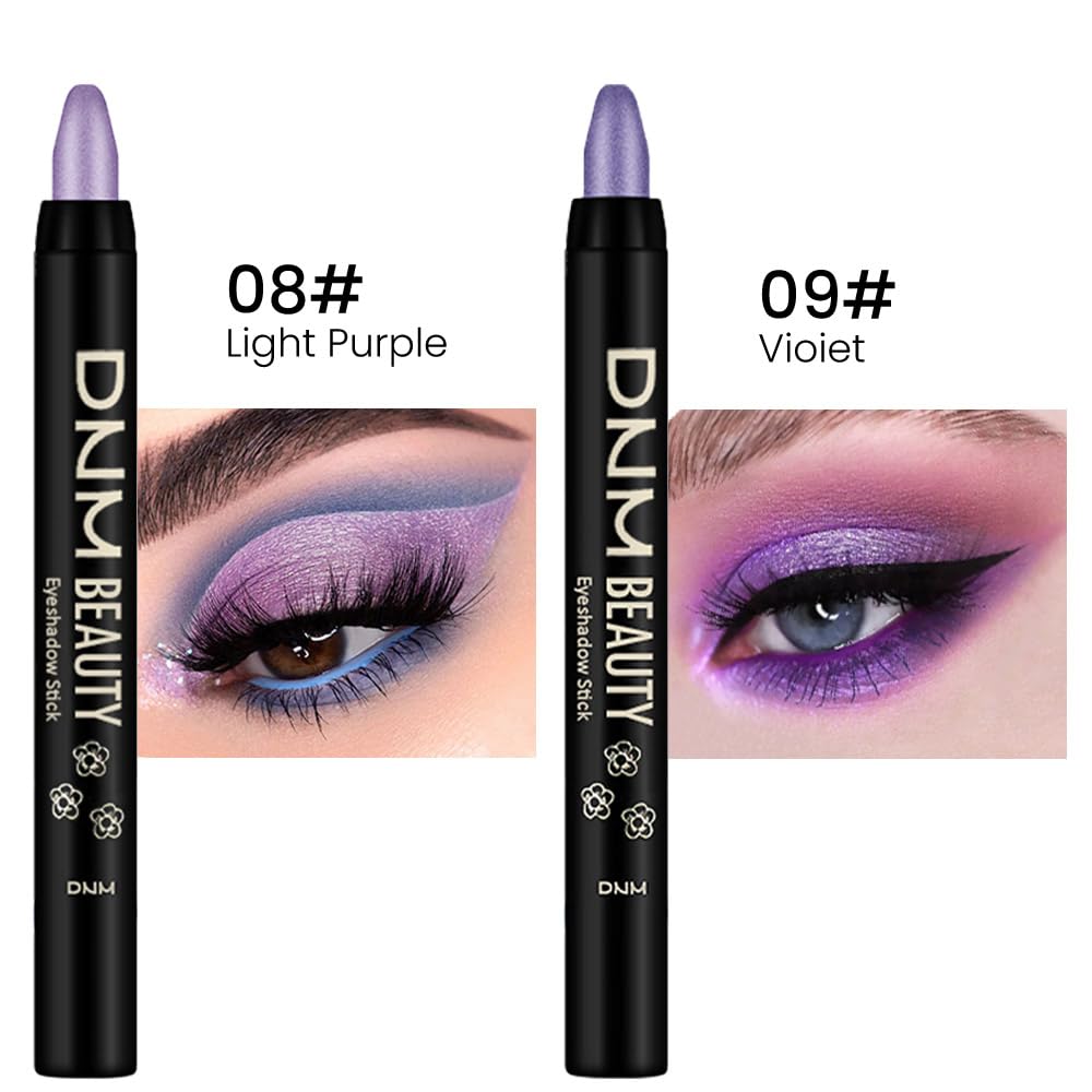 Kaely 2Pcs Cream Eyeshadow Stick Set For Eyes,Light Purple & Vioiet Shimmer Pen,Eye Brightener Halloween Makeup,Sombras Para Ojo