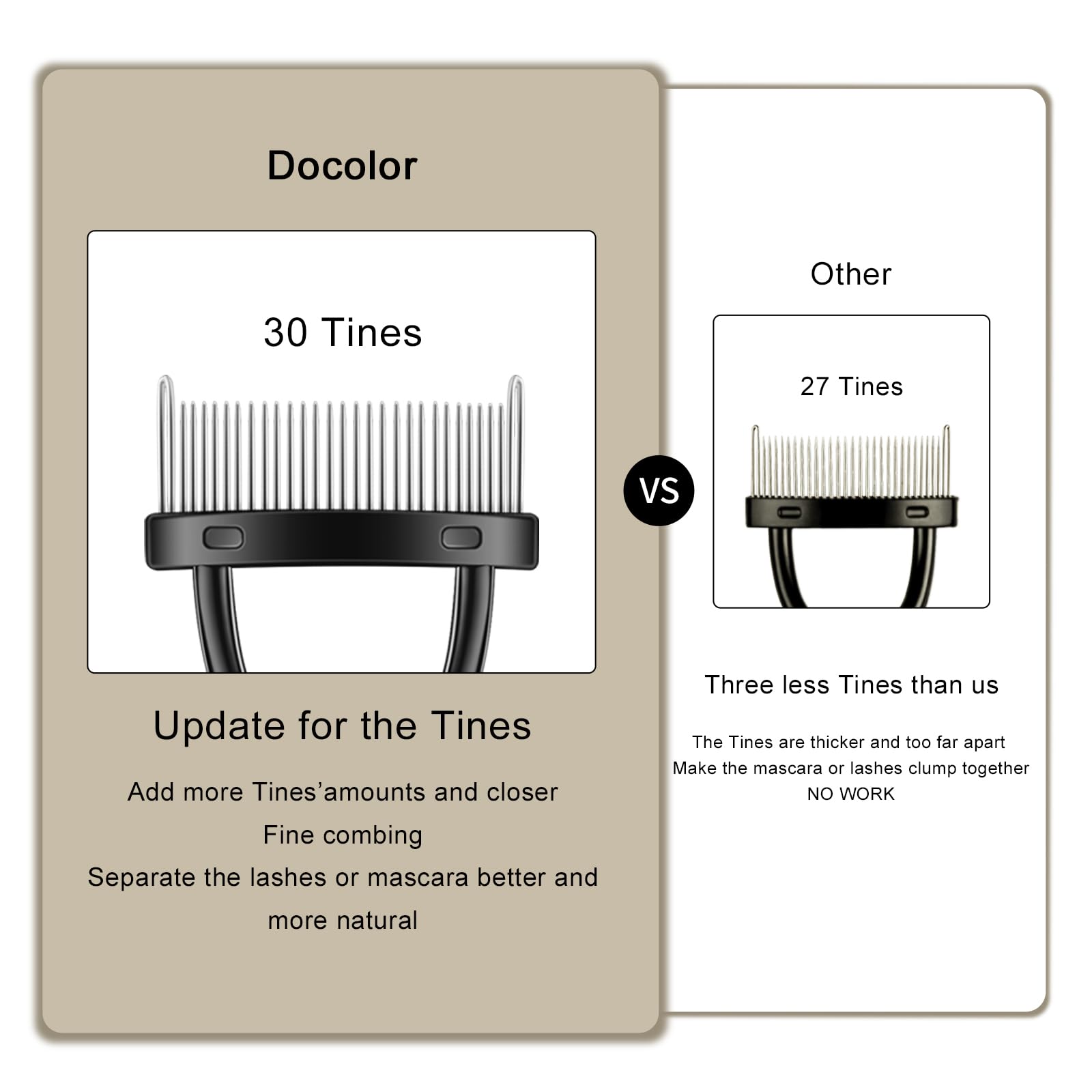 Docolor Eyelash Comb Eyelash Separator Tool Mascara Applicator Eyelash Brush Lash Separator Tool Comb Arc Designed Cosmetic Brus
