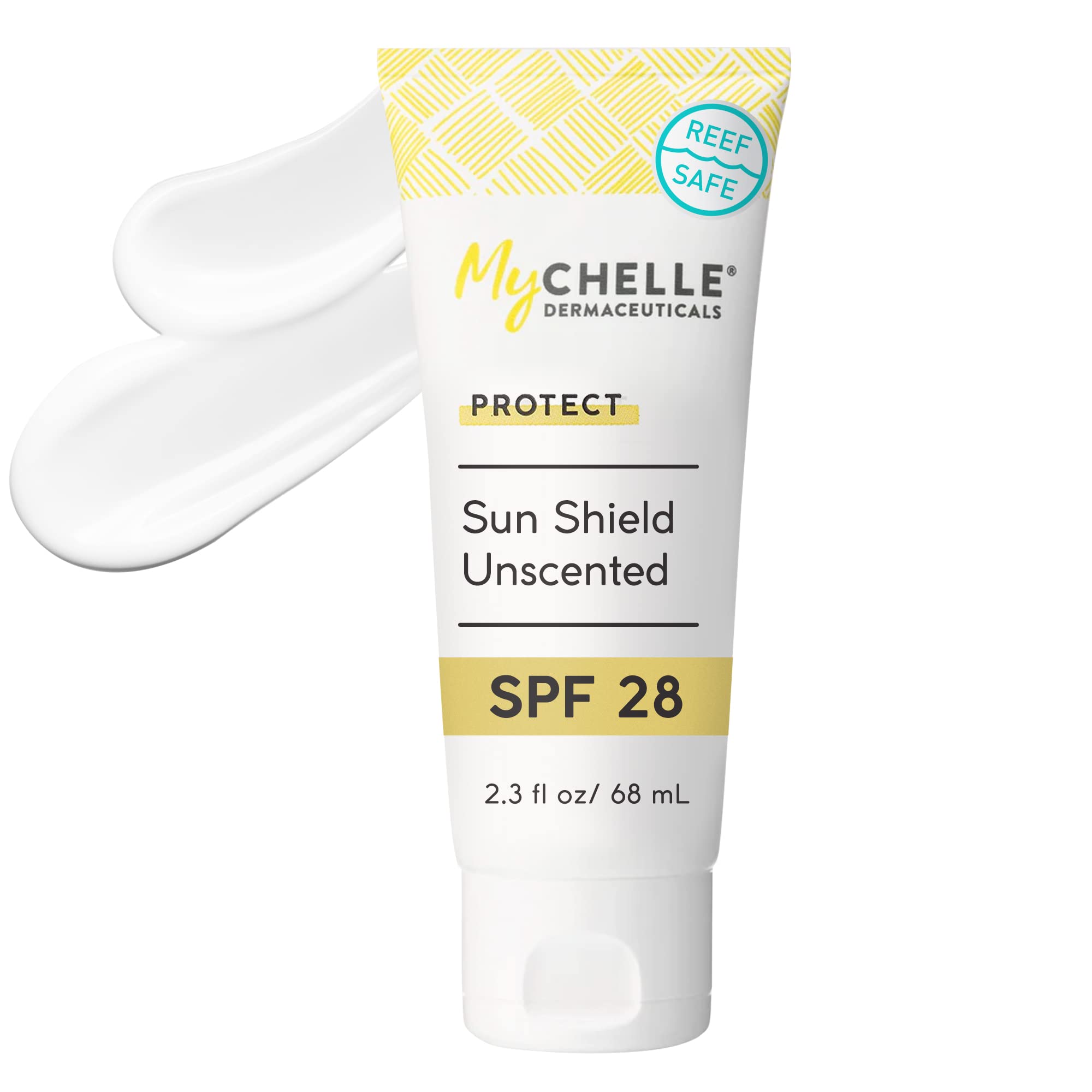 Mychelle Dermaceuticals Sun Shield Spf 28 Unscented (2.3 Fl Oz) - Soothing Reef Safe Sunscreen With Vitamin E And Aloe - Travel