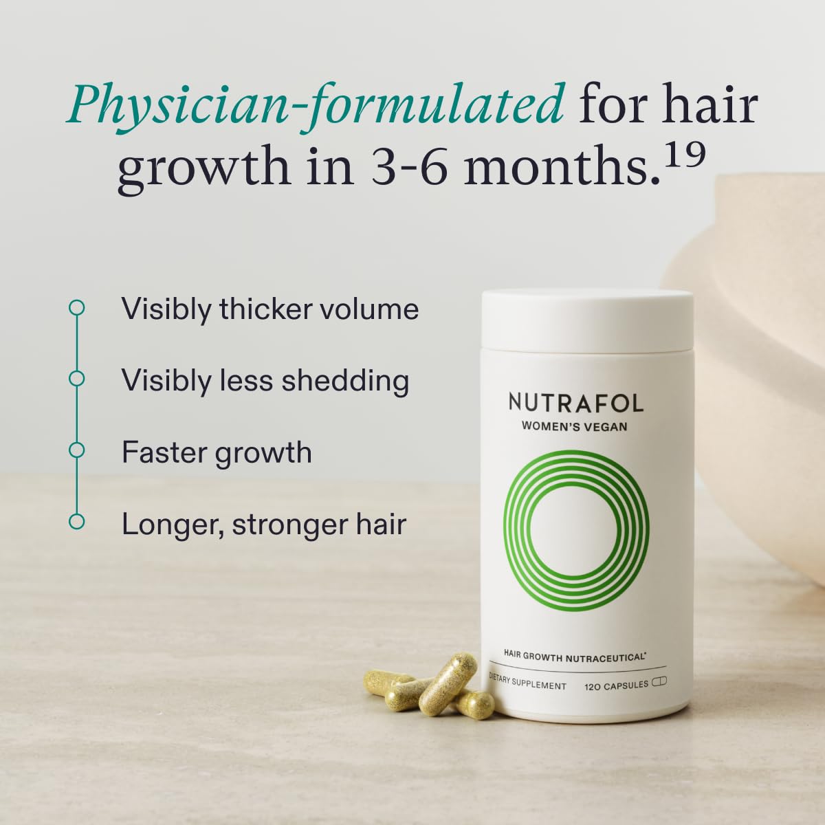 Nutrafol Women'S Hair Growth Supplements And Hair Serum, Women 18-44 Years Old, Clinically Tested For Visibly Thicker, Stronger