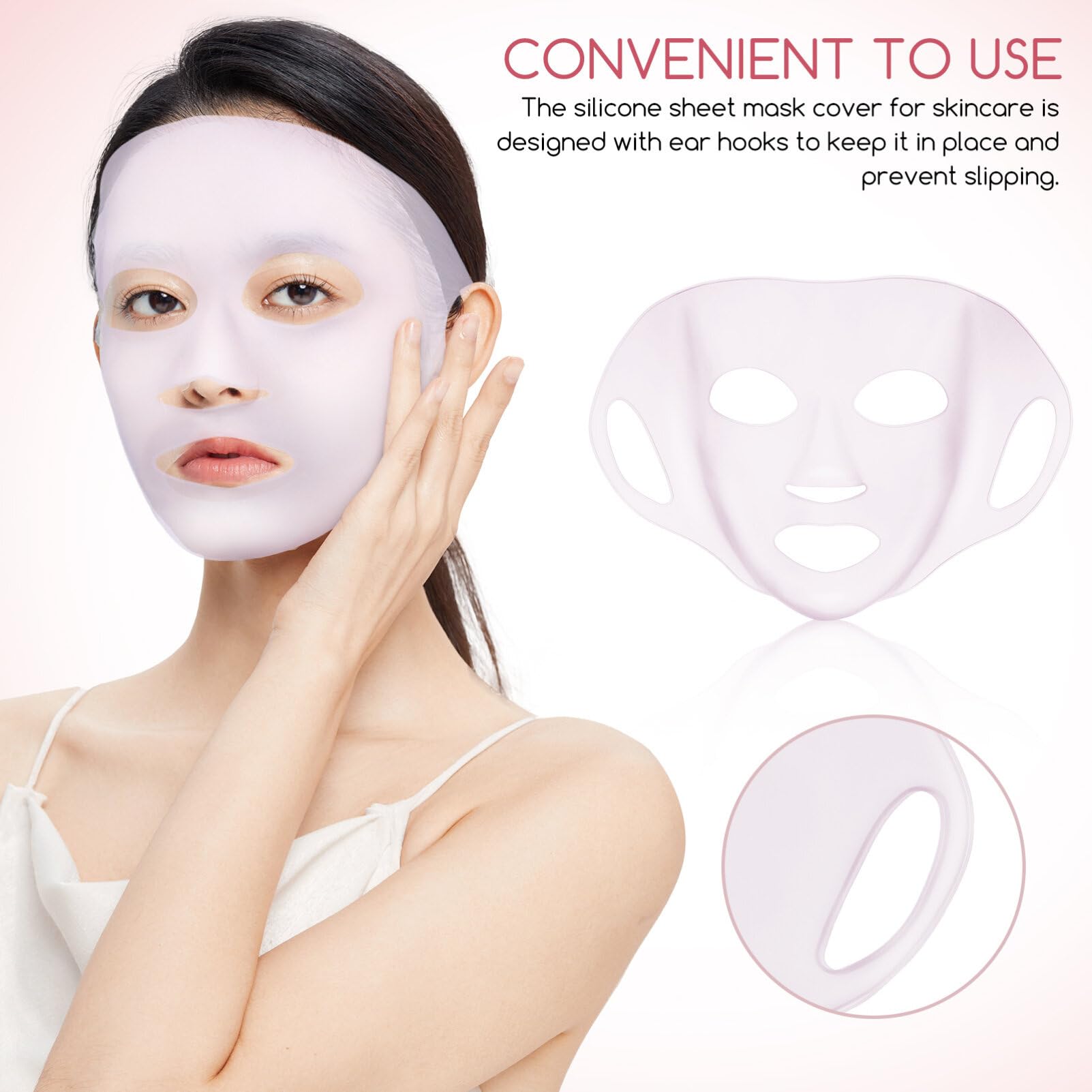 5 Pcs Silicone Facial Mask Reusable Facial Mask Skincare Facial Mask Silicone Skin Mask Covers Moisturizing