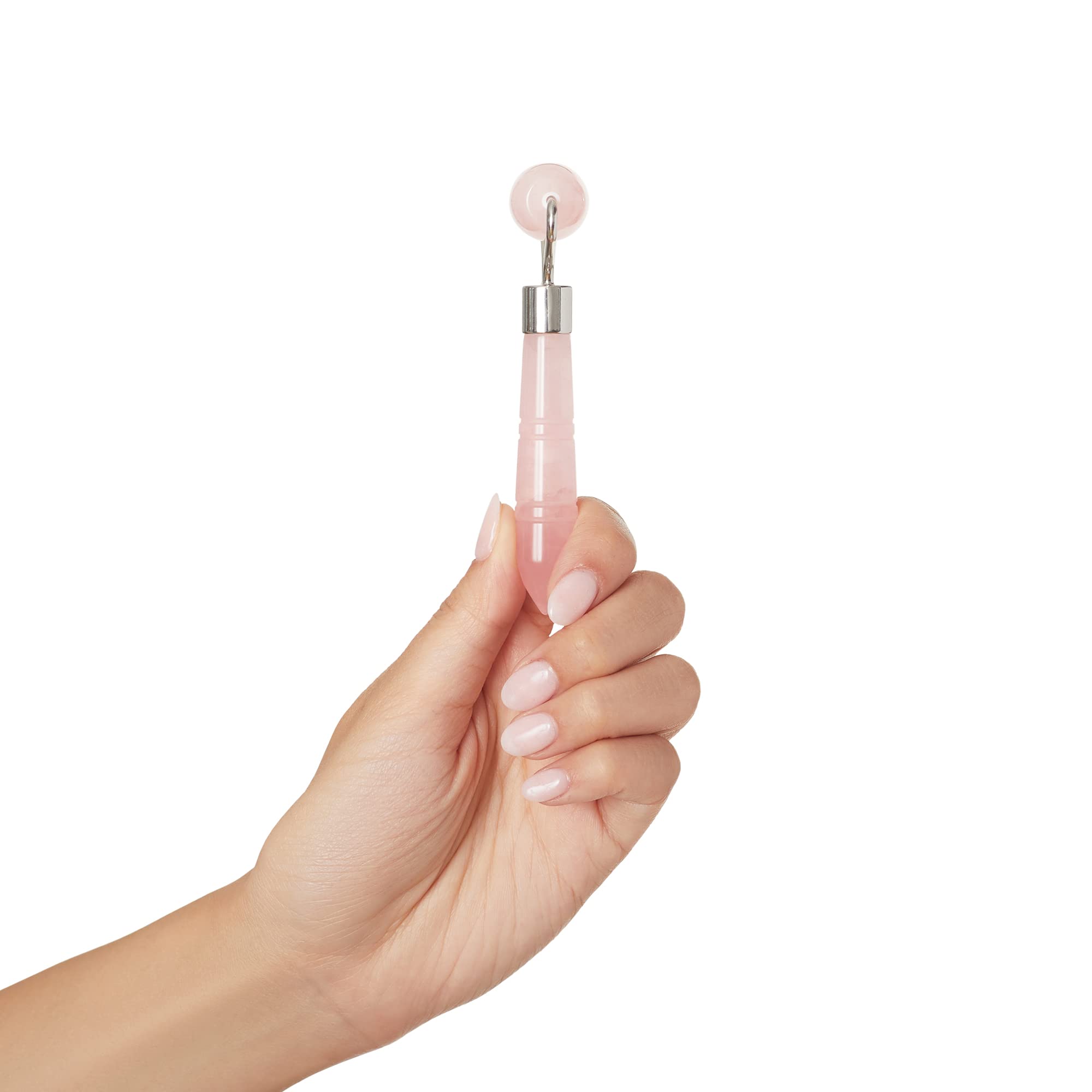 Plum Beauty Mini Rose Quartz Roller For Face - Improves Skin Tone And Blood Circulation - Skin Care Face Roller Reduces Under-Ey