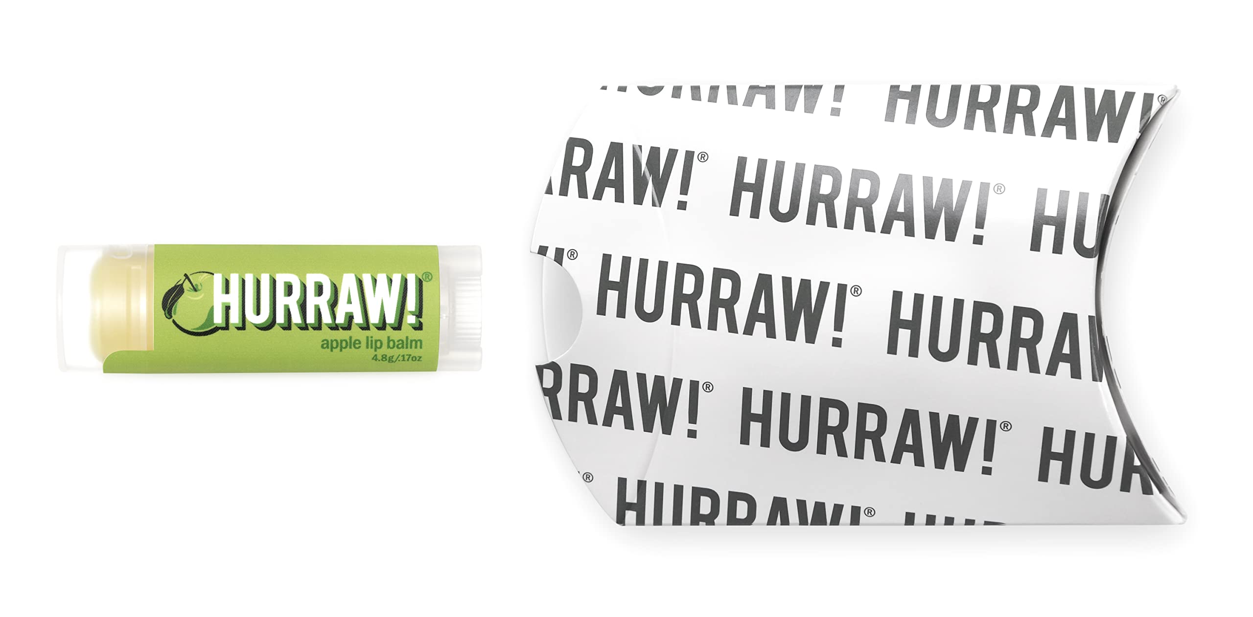 Hurraw! Apple Lip Balm: Organic, Certified Vegan, Cruelty and Gluten Free. Non-GMO, 100% Natural Ingredients. Bee, Shea, Soy and