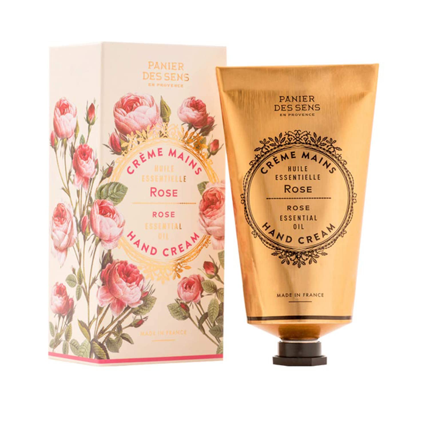 Panier des Sens - Hand Cream for Dry Cracked Hands and Skin - Rose Hand Lotion, Moisturizer, Mask - With Shea Butter and Olive O