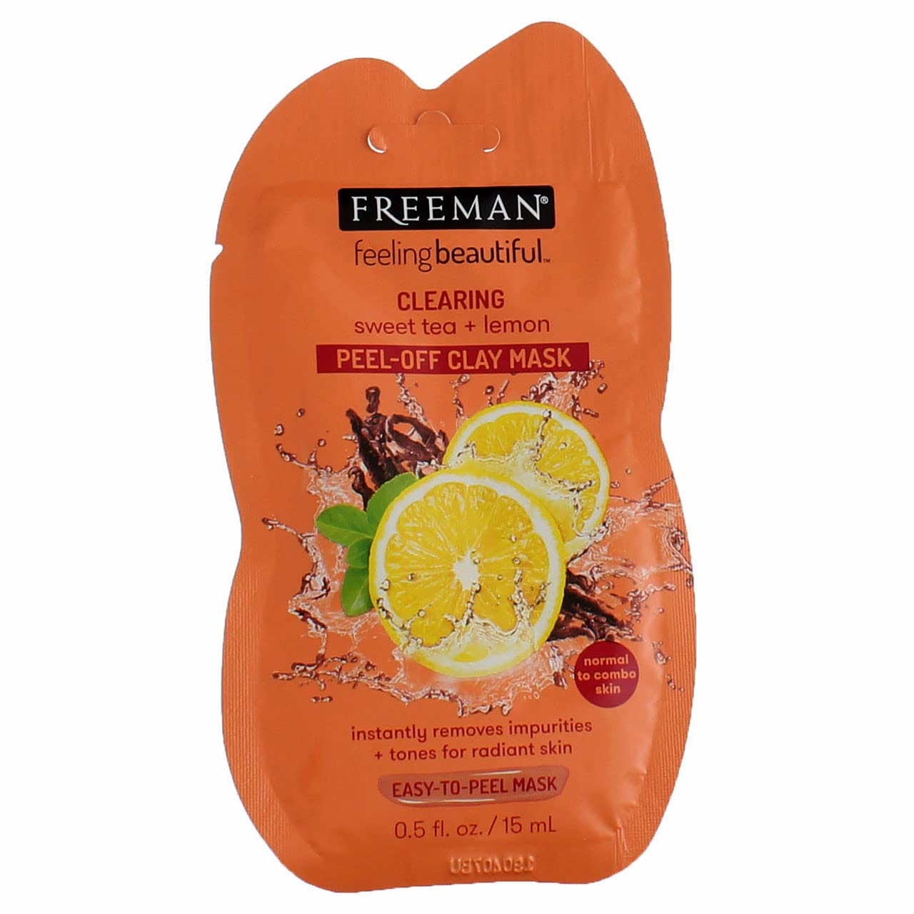 Freeman Sweet Tea & Lemon Peel Away Clay Mask, Travel Size, 0.5 Fl Oz (Pack Of 3)