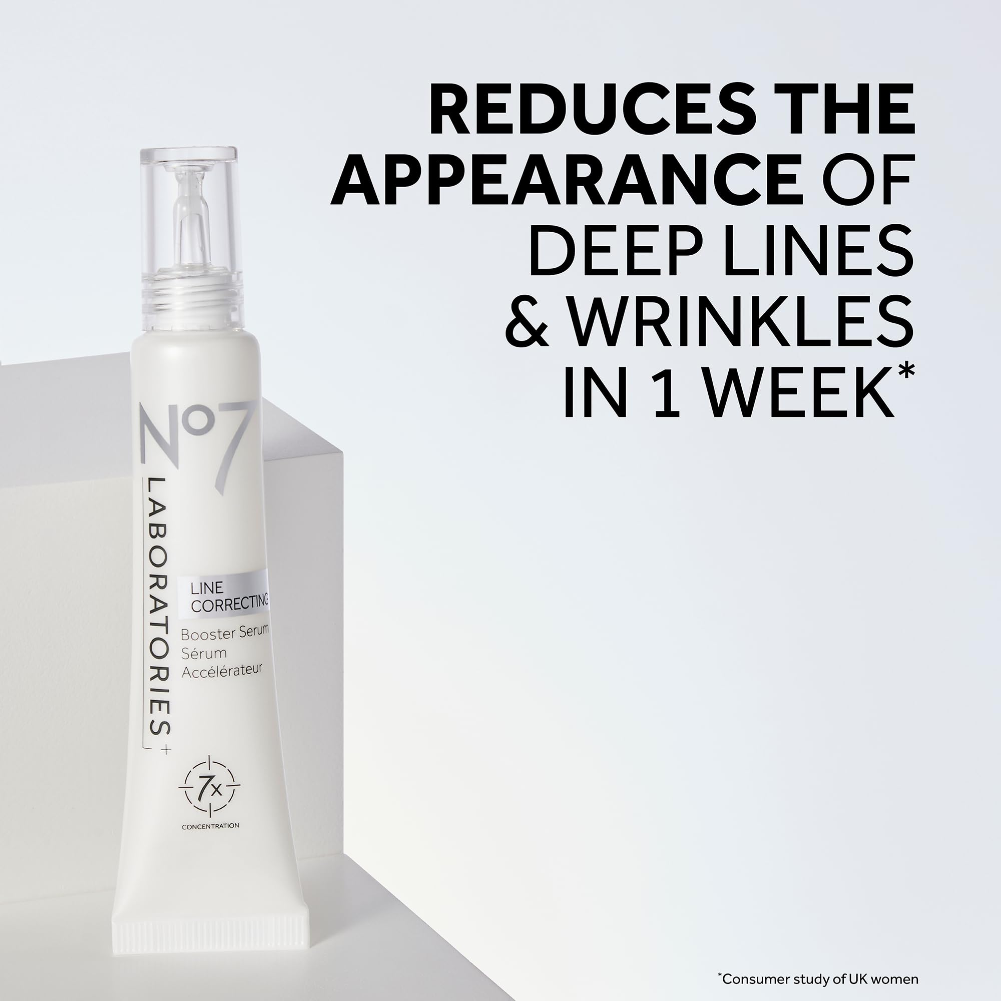 No7 Laboratories Line Correcting Booster Serum - Potent Collagen Peptide Serum For Fine Lines And Wrinkles - Moisturizing Formul