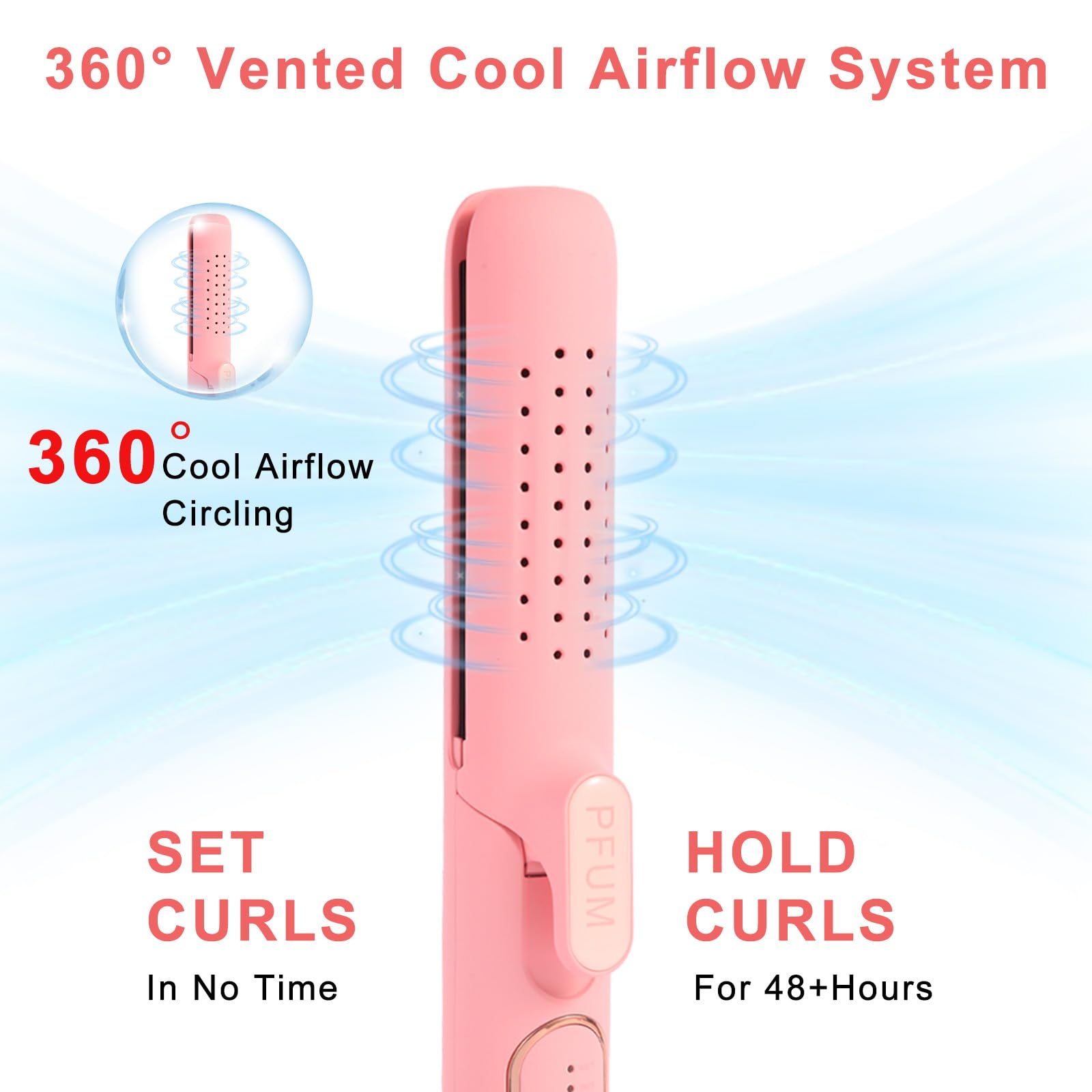 Pro 360 Airflow Hair Straightener And Curling Iron 2-In-1- Titanium Flat Iron Hair Curler For Long-Lasting Curls And Straight St