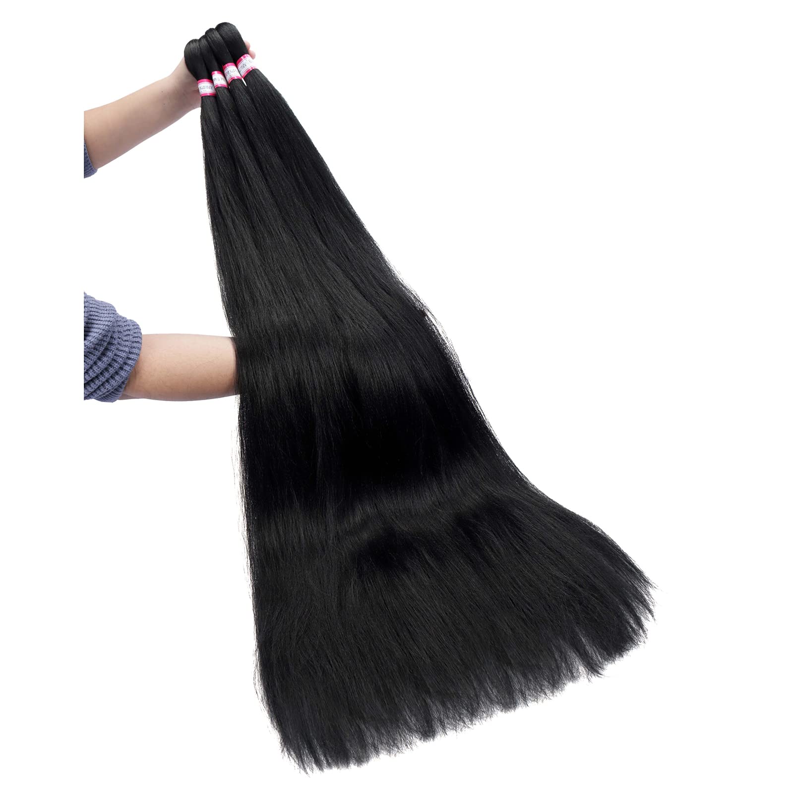 Pre Stretched Braiding Hair 8 Packs 42 Inch Natural Black Color Long Professional Hair For Braiding Twist Braids Itch Free Hot W
