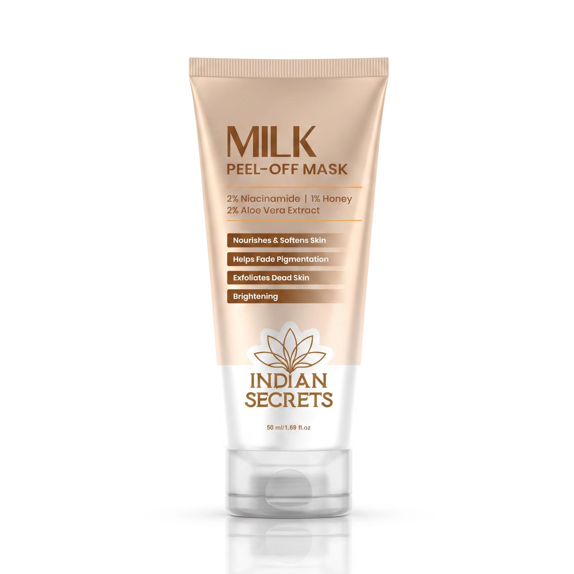 Indian Secrets Milk PeelOff Exfoliating Face Mask | Brightening Skin | Milk Extract, Niacinamide, Aloe Vera, Honey | Dead Skin 