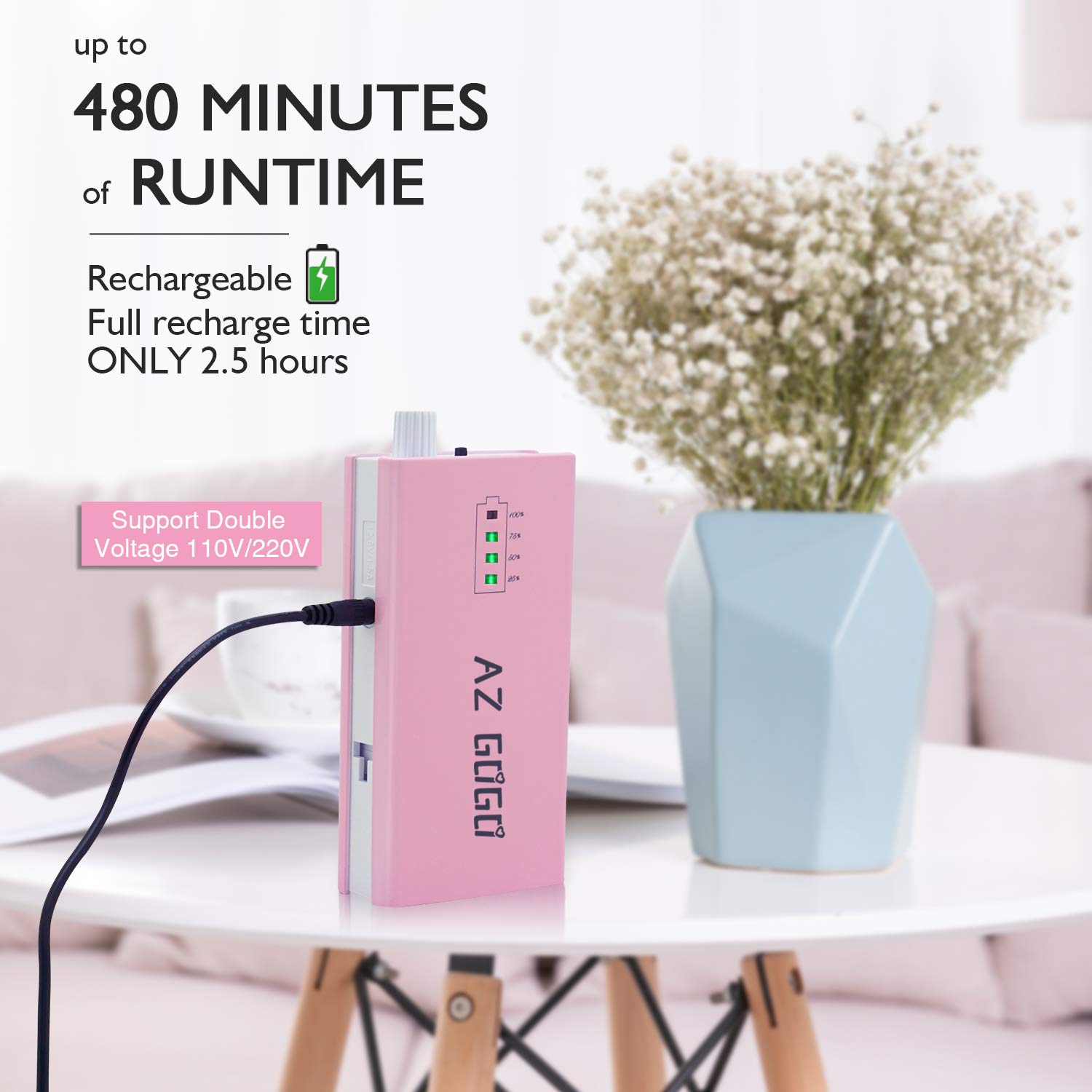 Cordless Nail Drill, Az Gogo 30000Rpm Rechargeable Portable Electric Nail Drill Machine For Gel Acrylic Nails - Efile Manicure/P