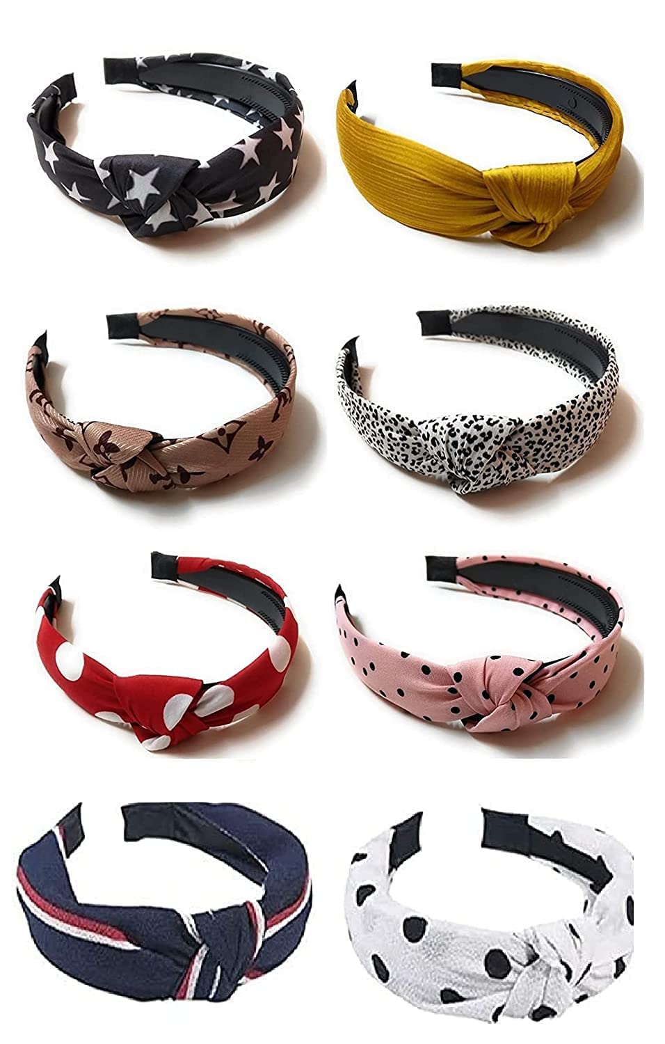 Truvic Hairband Korean Style Solid Synthetic Fabric Cross Knot With Elastic Solid Head Wraps Hairbands With Floral Print Stretch