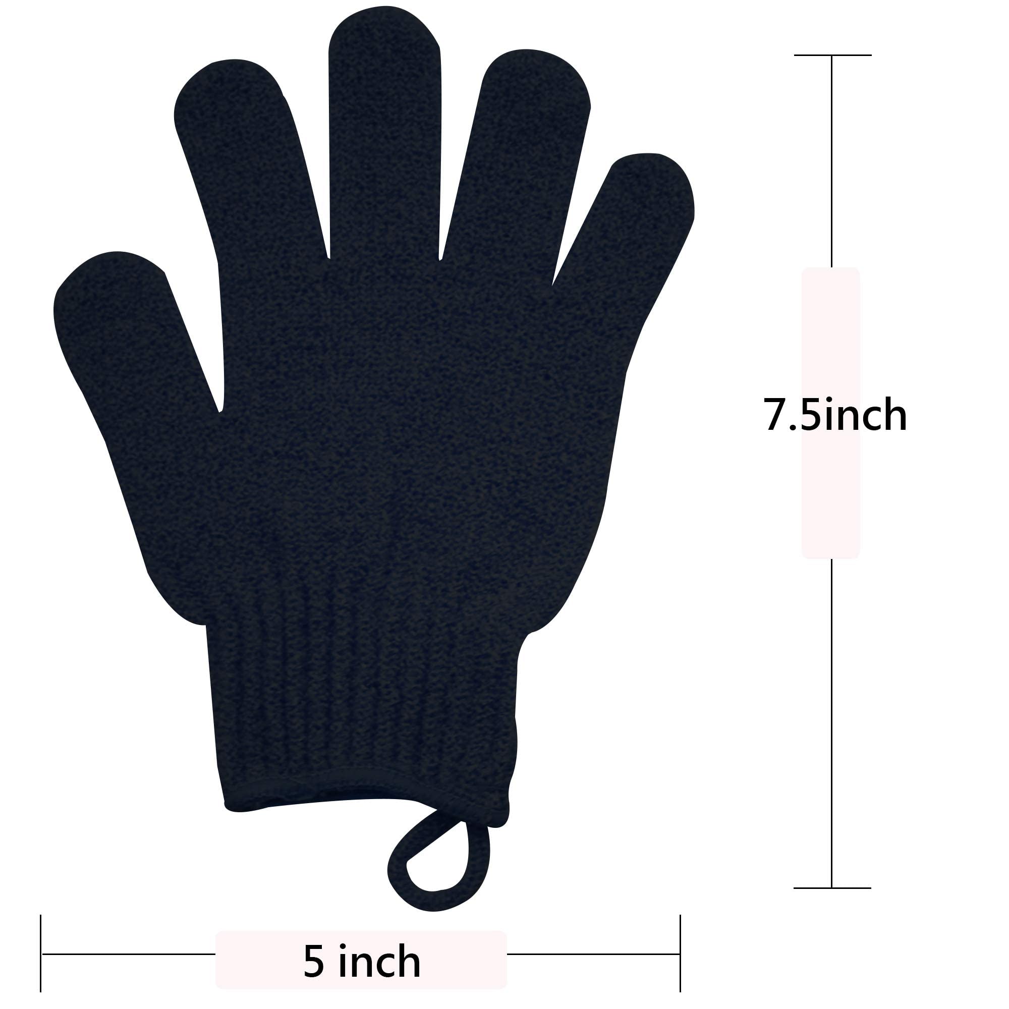 Exfoliating Glove With Hanging Loop - Bath Gloves 1 Pair Shower Gloves, Heavy Exfoliating Gloves For Men And Women Shower Gloves