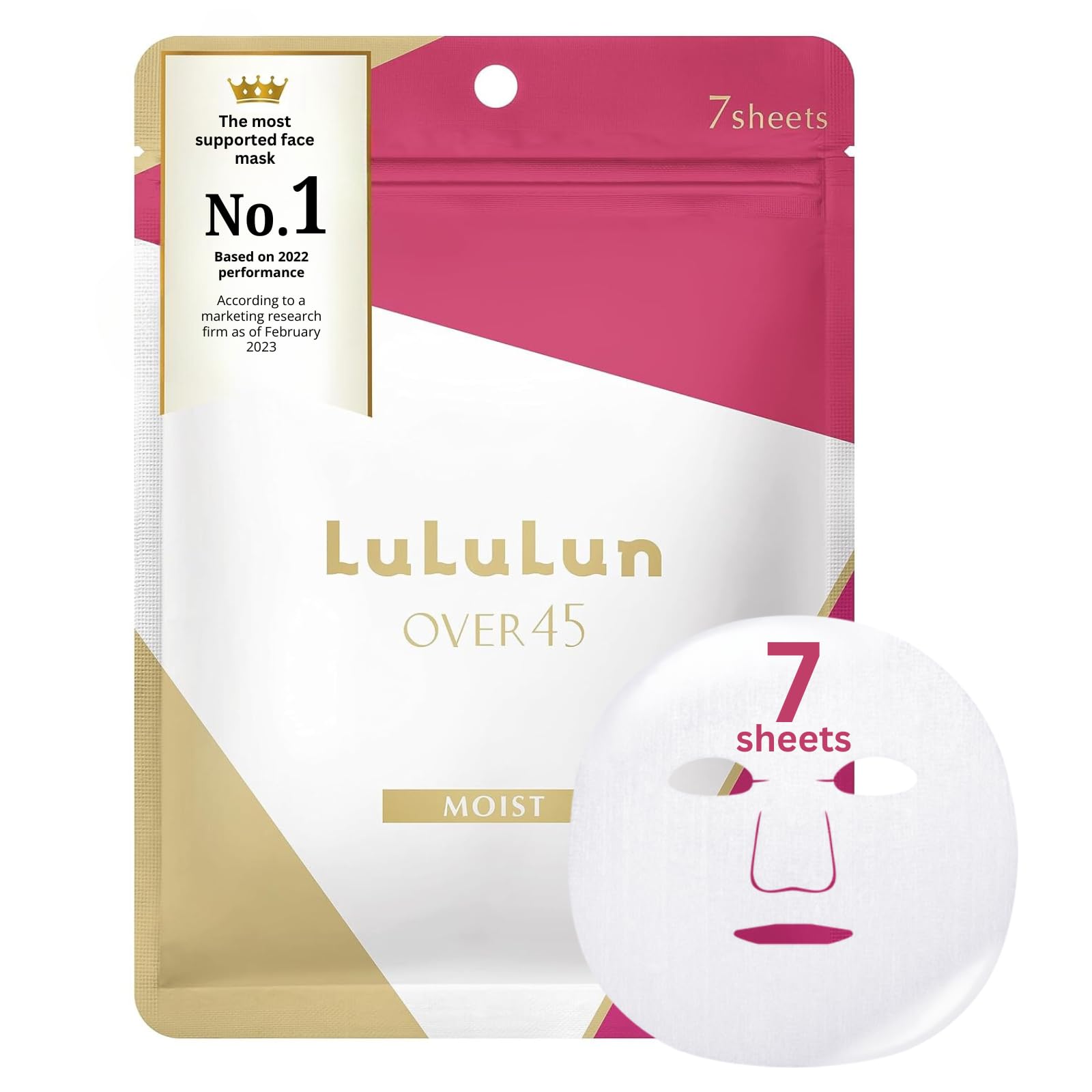 Lululun 7 EA Facial Sheet Mask for Anti-Aging & Firm Skin Women & Men, Hydrating & Moisturizing Face Sheet Mask with Zijube Extr