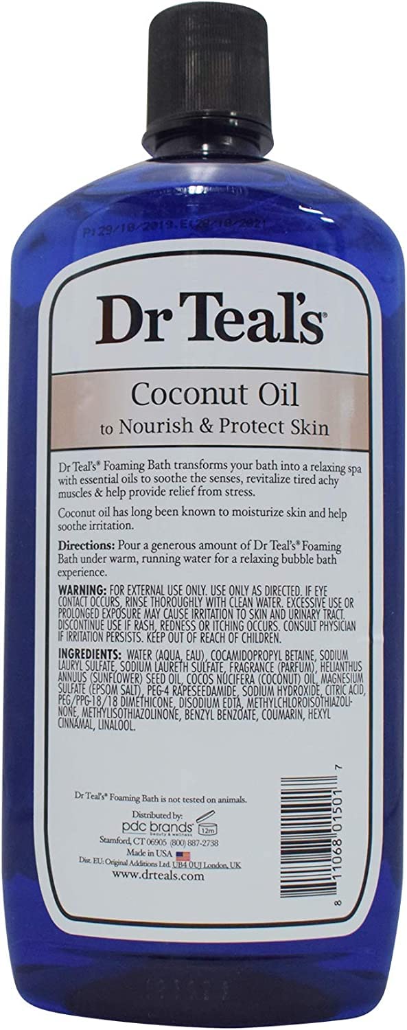 Dr. Teal'S Coconut Oil Foaming Bath Gift Set (3 Pack, 34Oz Ea.) - Nourish & Protect Coconut Oil Blended With Pure Epsom Salt Cal