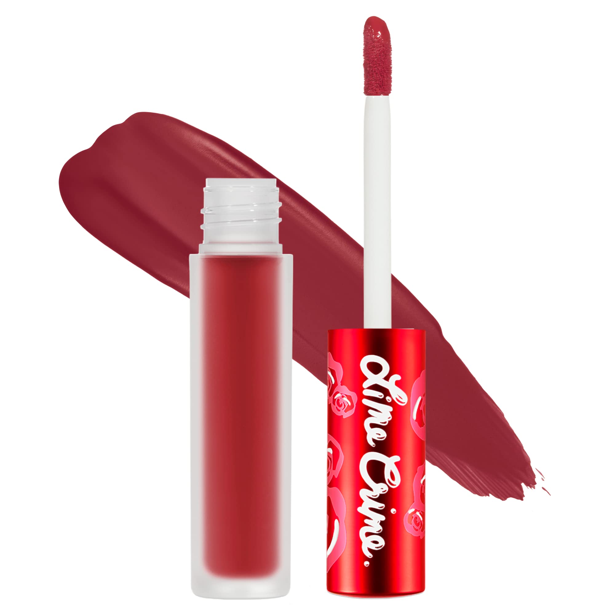 Lime Crime Velvetines Liquid Matte Lipstick, Red Rose (Ruby Red) - Bold, Long Lasting Shades & Lip Lining - Stellar Color & High
