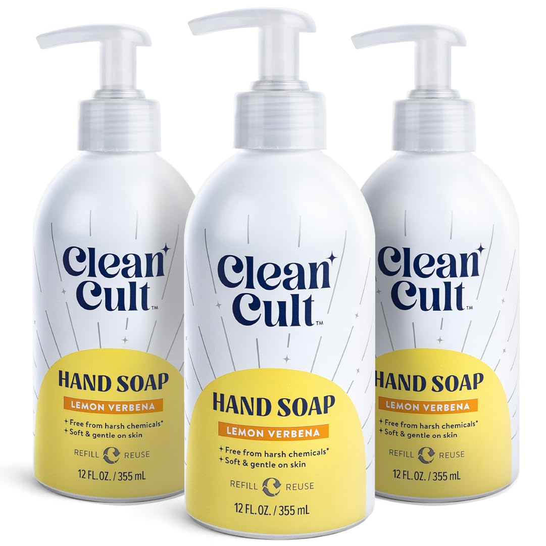 Cleancult - Lemon Verbena - Moisturizing Liquid Hand Soap - Refillable Aluminum Bottle - Made with Aloe Vera - Nourishes & Moist