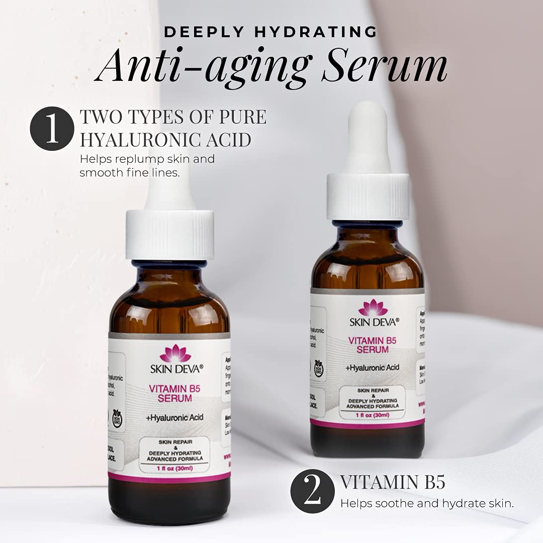 SKIN DEVA Vitamin B5 + Hyaluronic Acid Serum For Face Skin Serum Packed with B5 Relieves Perfect Vitamin Serum