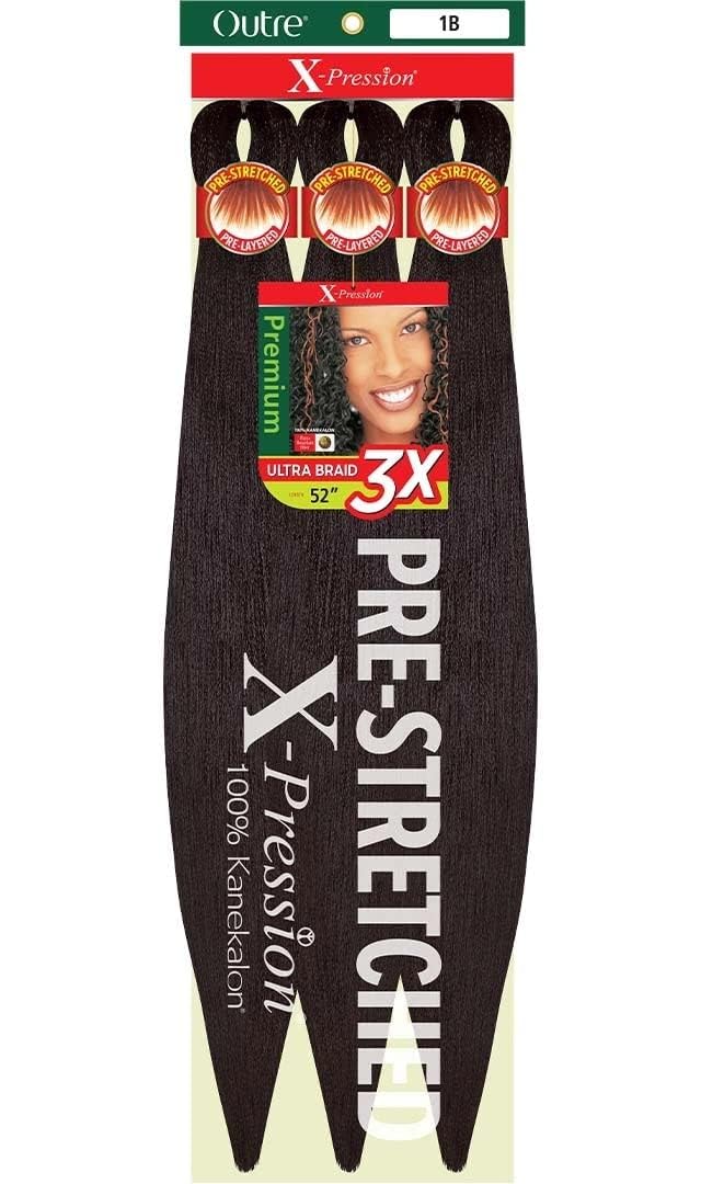 Outre X-Pression Pre-Stretched 6X ULTRA BRAID 52 (1 Jet Black)