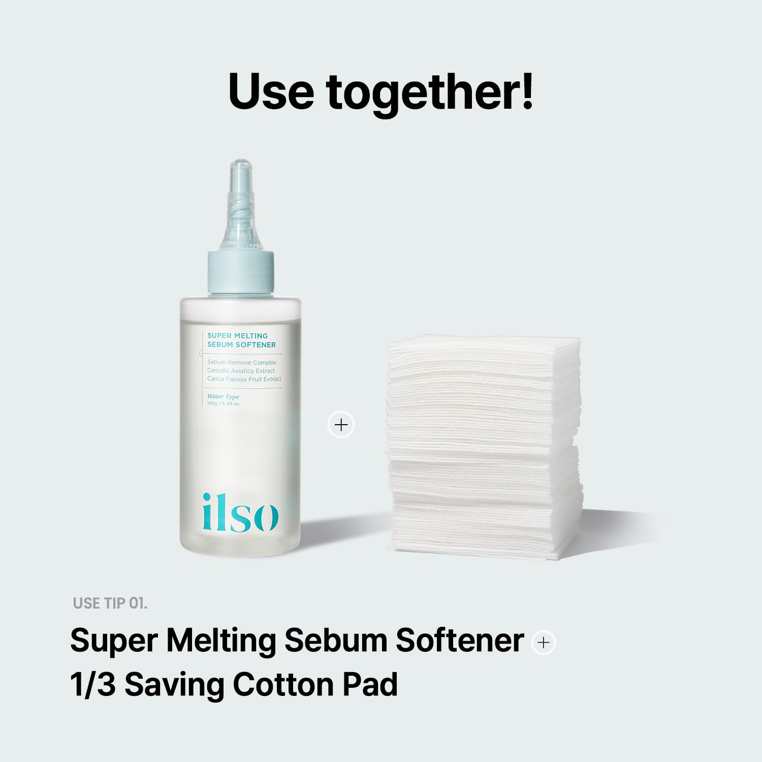 Ilso 1/3 Saving Cotton Pad, Thin Layer Perfect For Diy Toner Pad And Mask, 40 Sheets, Korean Skincare (50 X 70Mm)