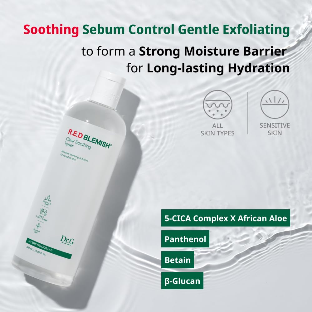 Dr.G RED Blemish Clear Soothing Korean Toner, 300ml - Korean Skin Care Toner, Toner Korean Skin Care, Toner Korean, Korean Toner