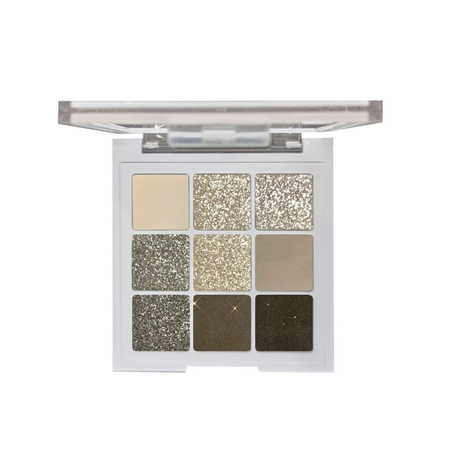 Maepeor Black Grey Eyeshadow Palette 9 Colors Cool Toned Matte Glitter Eyeshadow Palette Longlasting Waterproof Smoky Eye Shadow