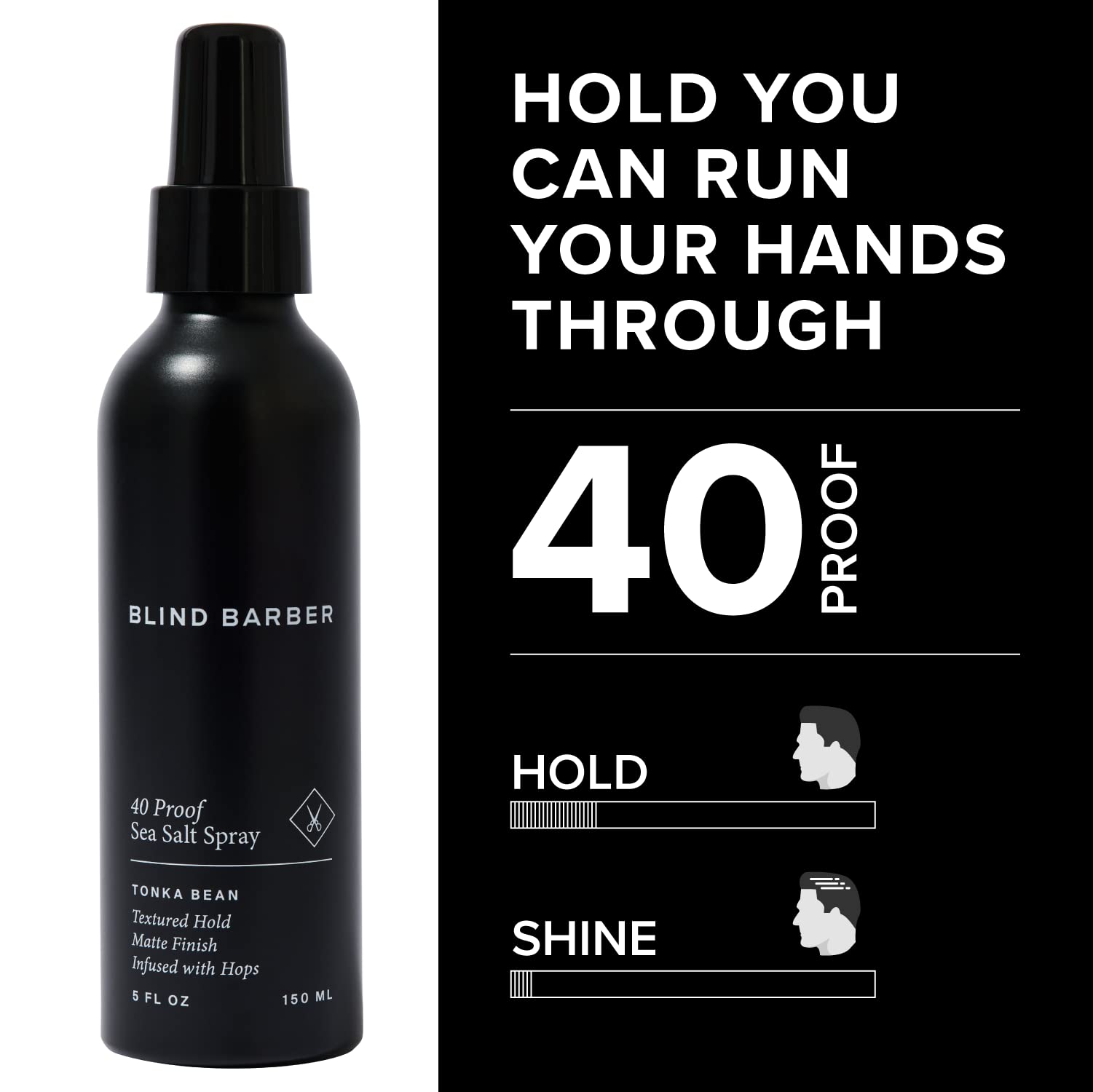 Blind Barber 40  Proof Sea Salt Spray for Men -   Salt Water Hair Spray for Volume & Texture - Water-Based Matte Finish with Lig