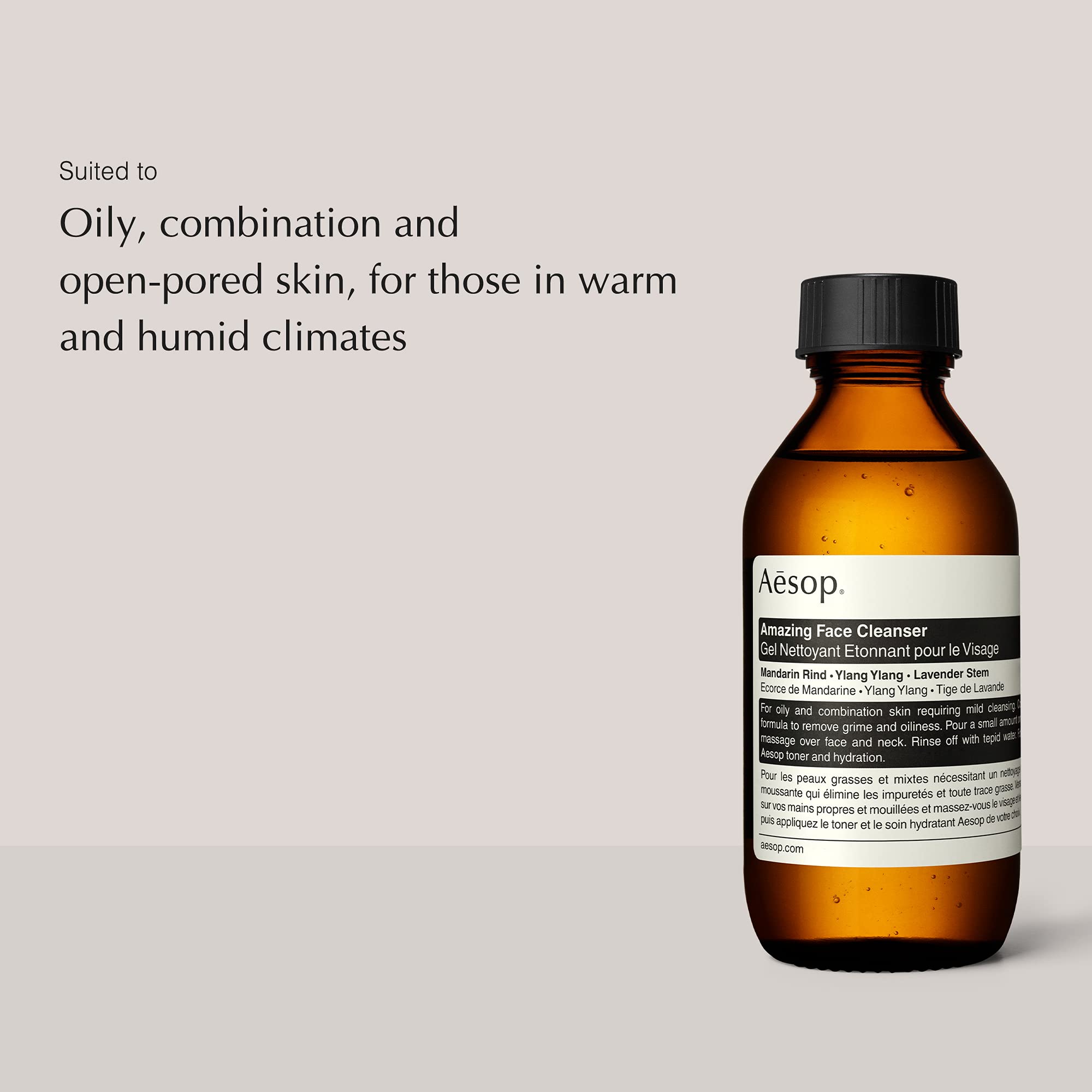 Aesop Amazing Face Cleanser - Non-Drying, Enhanced with Purifying Mandarin Rind - Cleanses Skin of Oil and Grime - 3.3 oz