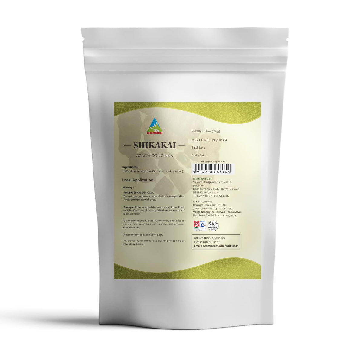 Herbal Hills Shikakai Powder (Acacia Concinna Powder) | 16 Oz (454 GMS ...