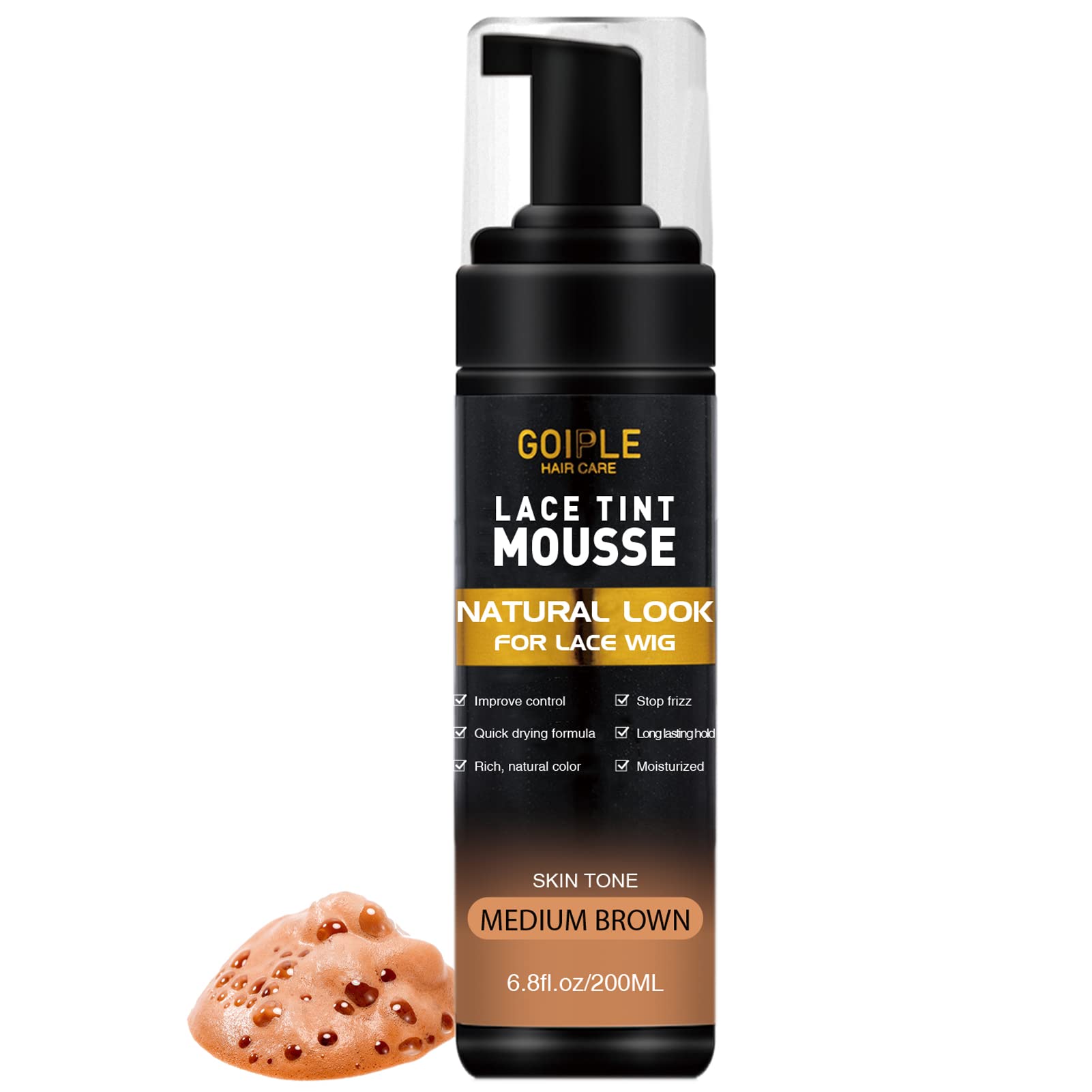 Lace Tint Melting Hair Mousse, 6.8 fl oz Lace Tint Mousse for Women Hair Wig Lace Wigs Toupees and Hairpieces Natural Finishing 