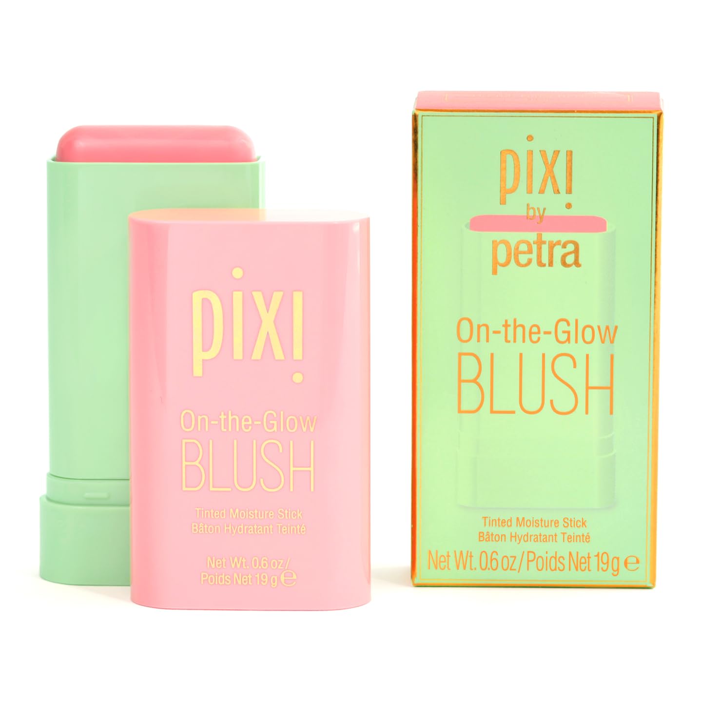 Pixi On-the-Glow Blush - Fleur, Hydrating Tinted Moisture Blush Stick with Ginseng, Aloe Vera & Fruit Extracts, For Cheeks & Lip