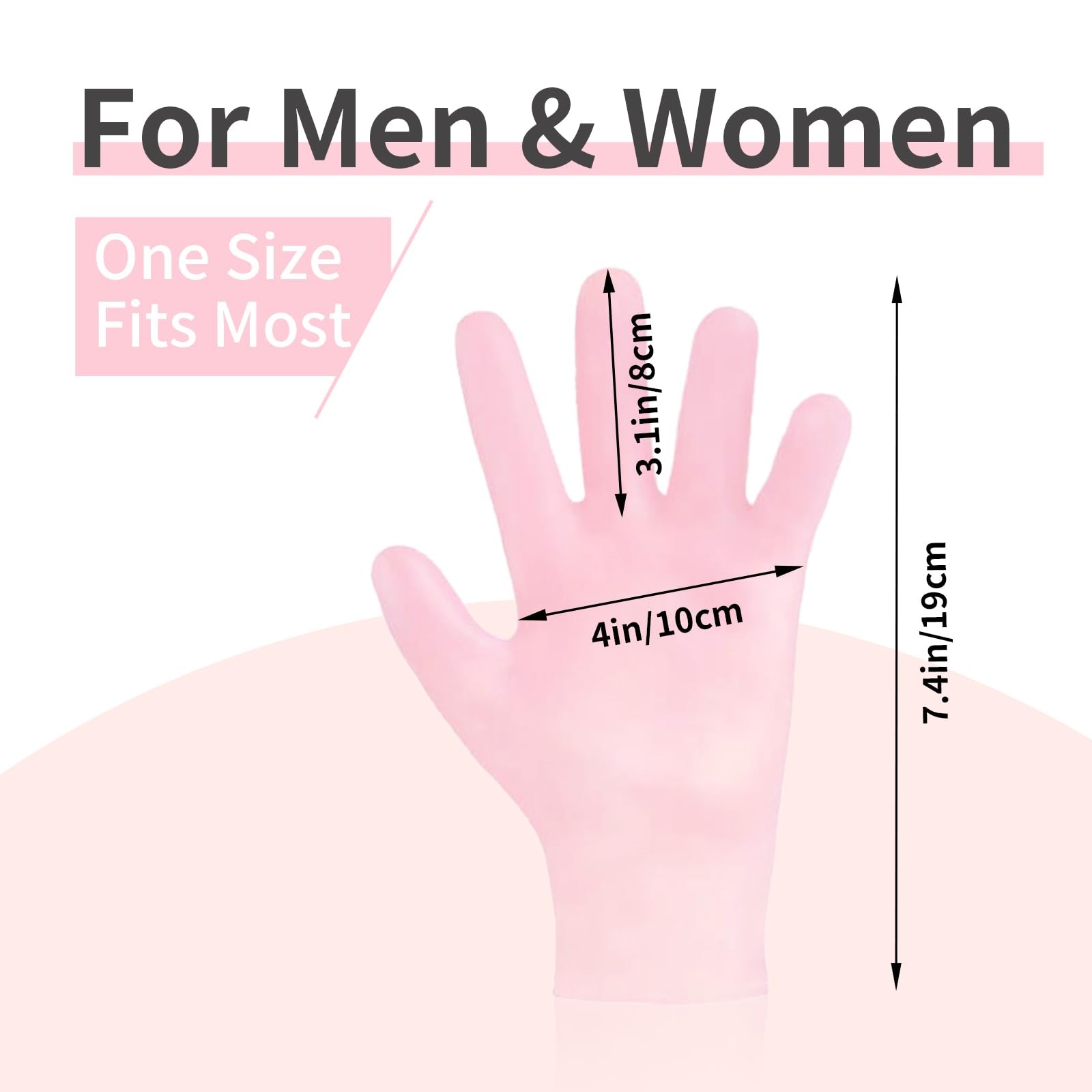 Moyretty Silicone Moisturizing Gloves 2 Pairs, Flexible & Durable, Ideal For Dry Hands, Home Spa Experience - Pink & Beige