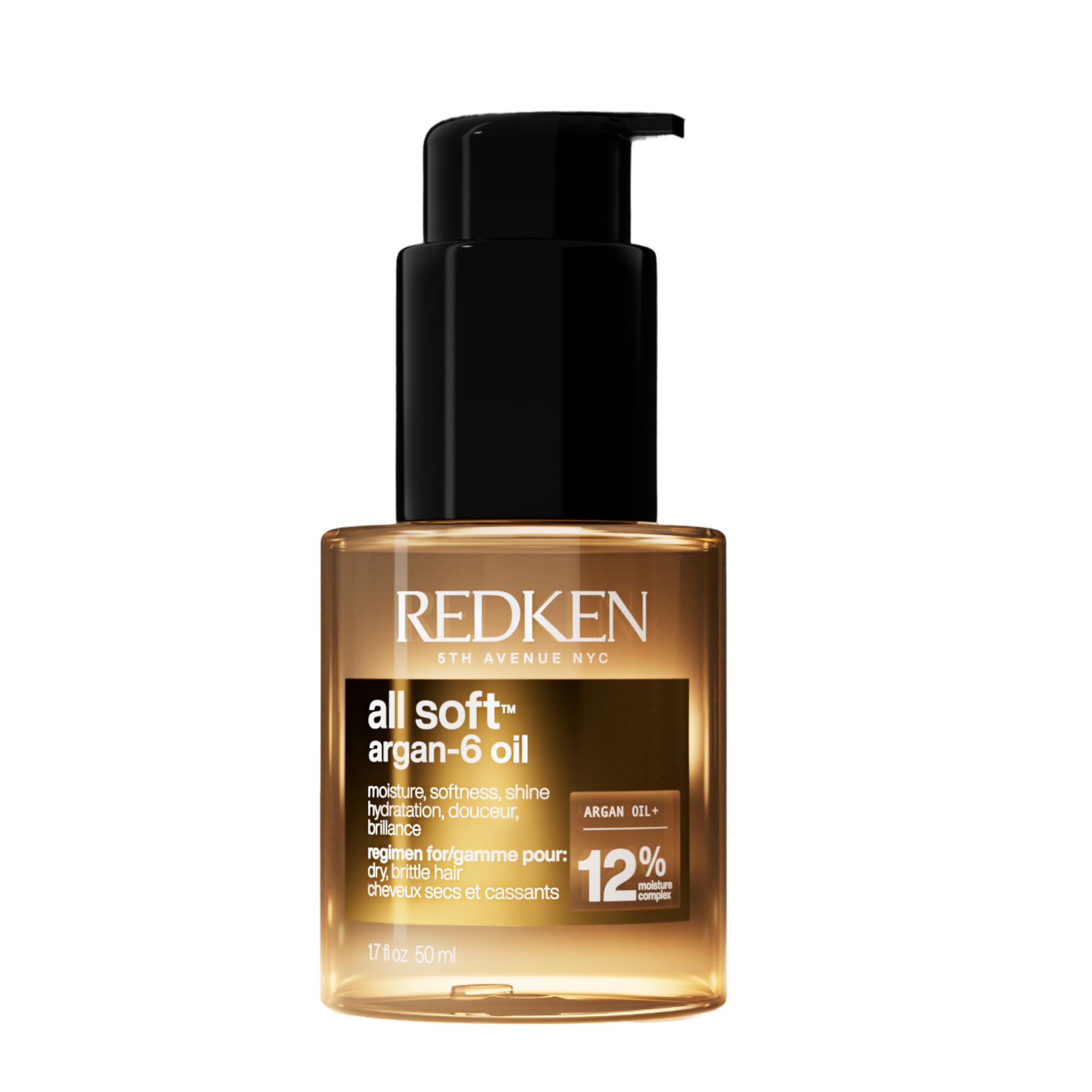 Redken All Soft Argan6 Hair Oil  For Softness & Shine, 1.6 Fl Oz
