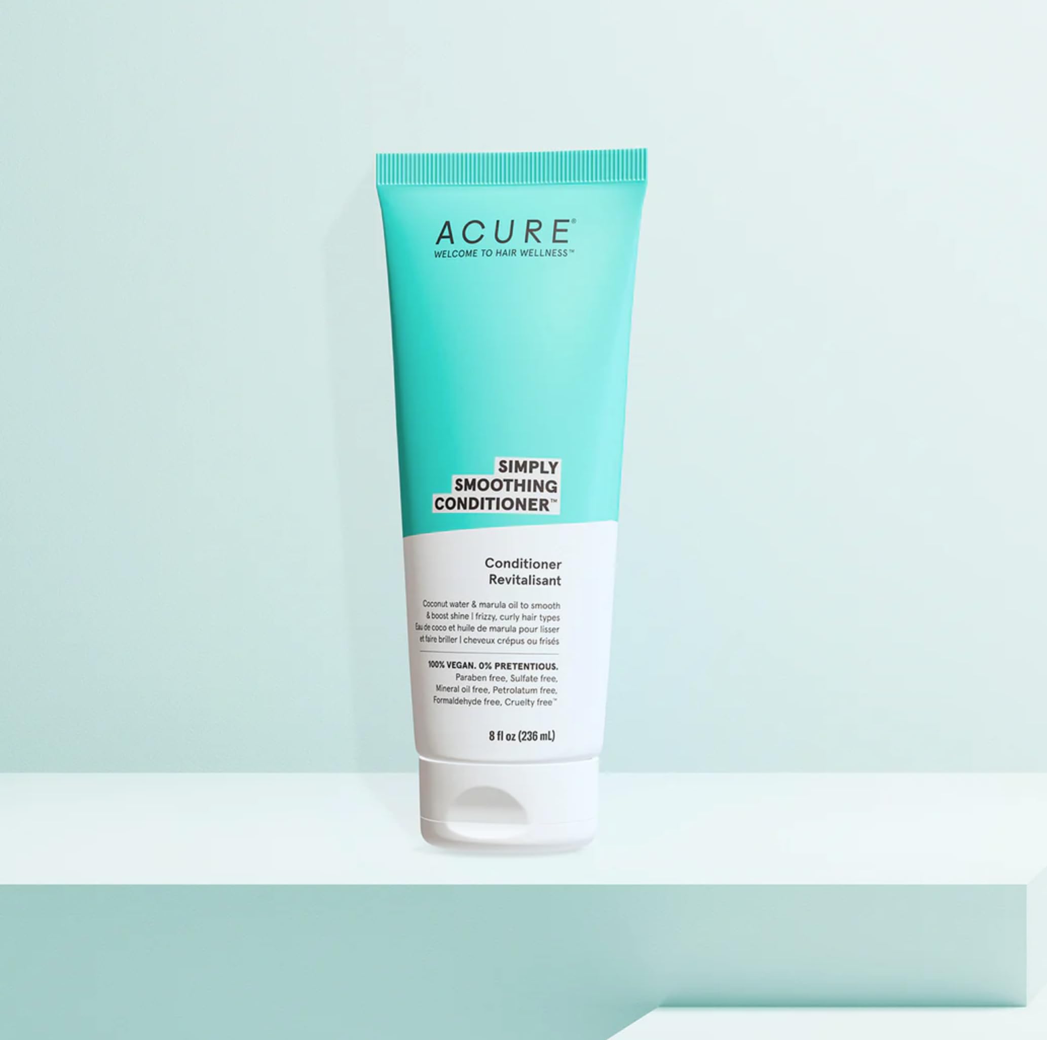 Acure Simply Smoothing Conditioner - & Marula Oil | 100% Vegan | Performance Driven Hair Care | Smooths & Reduces Frizz | White/