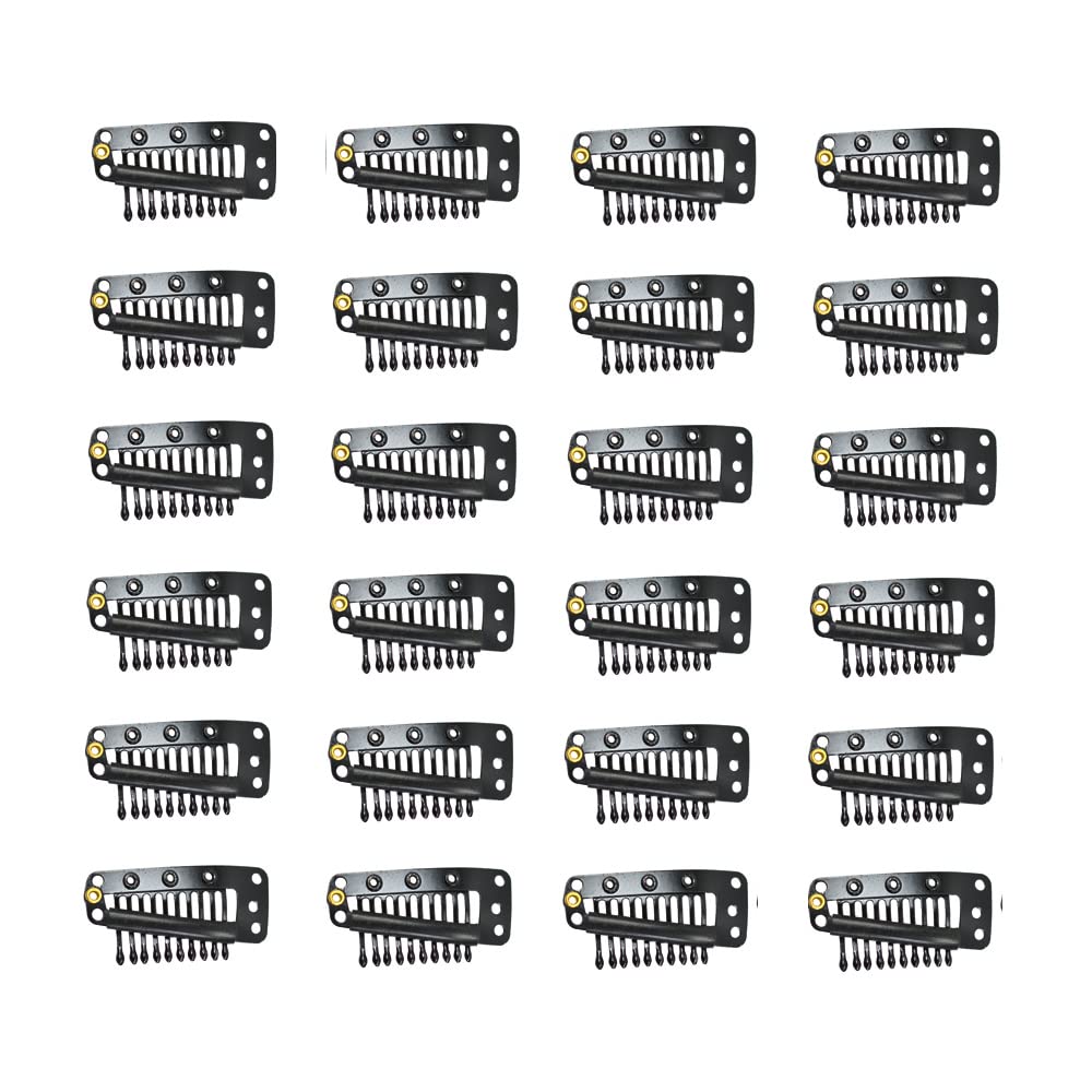 24 Pcs/Lot 36Mm 10-Teeth Hair Extension Clips Metal Snap Comb Wig Clips Hair Clips For Hair Extensions Hairpiece Wig Accessories