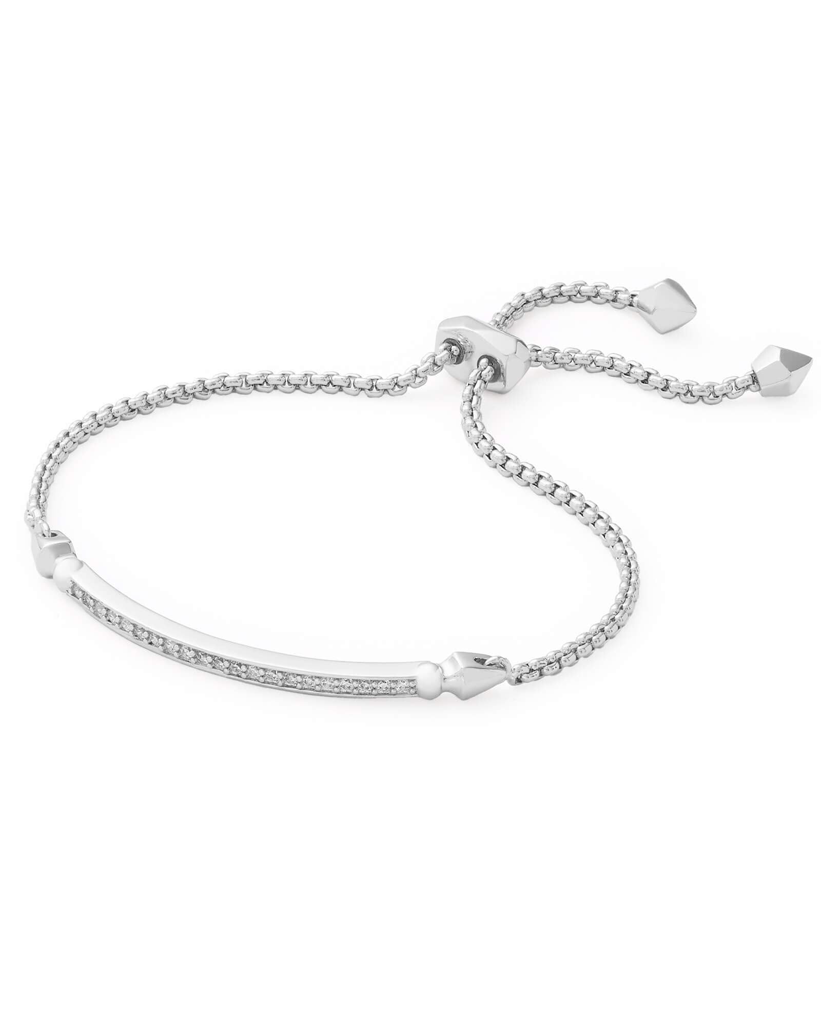 Kendra Scott OTT Adjustable Link Chain Bracelet for Women, Fashion Jewelry, Rhodium-Plated
