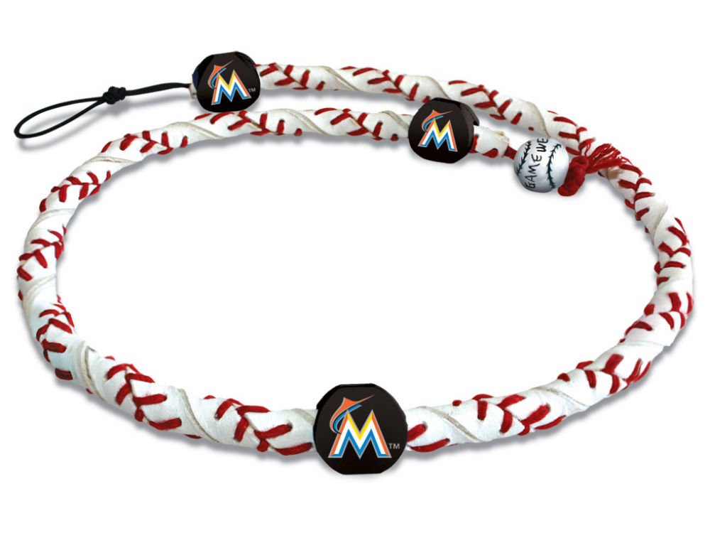 MLB Miami Marlins Classic Frozen Rope Baseball Necklace