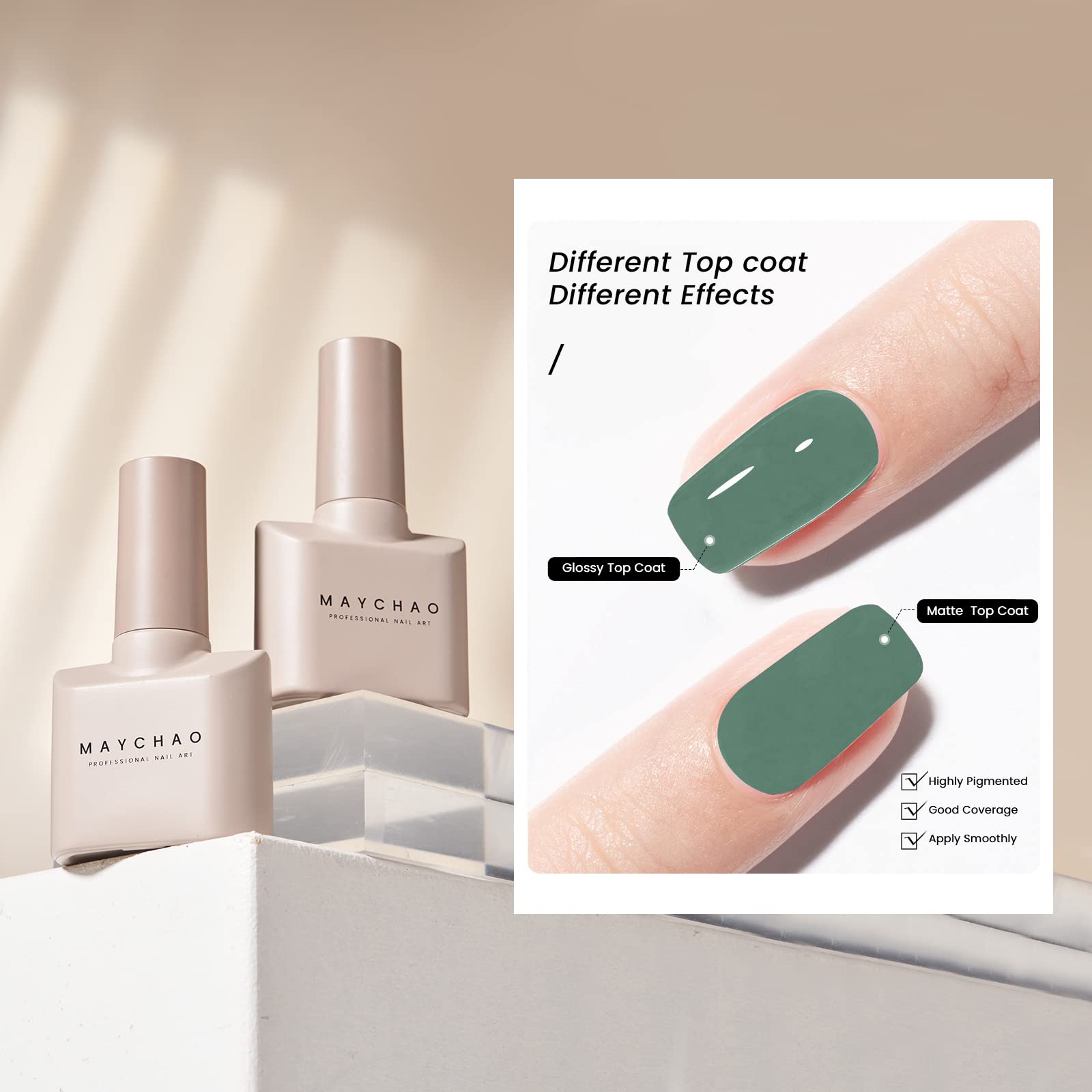 Maychao 15Ml Sage Green Gel Nail Polish 1Pc Green Gel Polish Soak Off Uv Led Nail Gel Polish Nail Art Starter Manicure Salon Diy