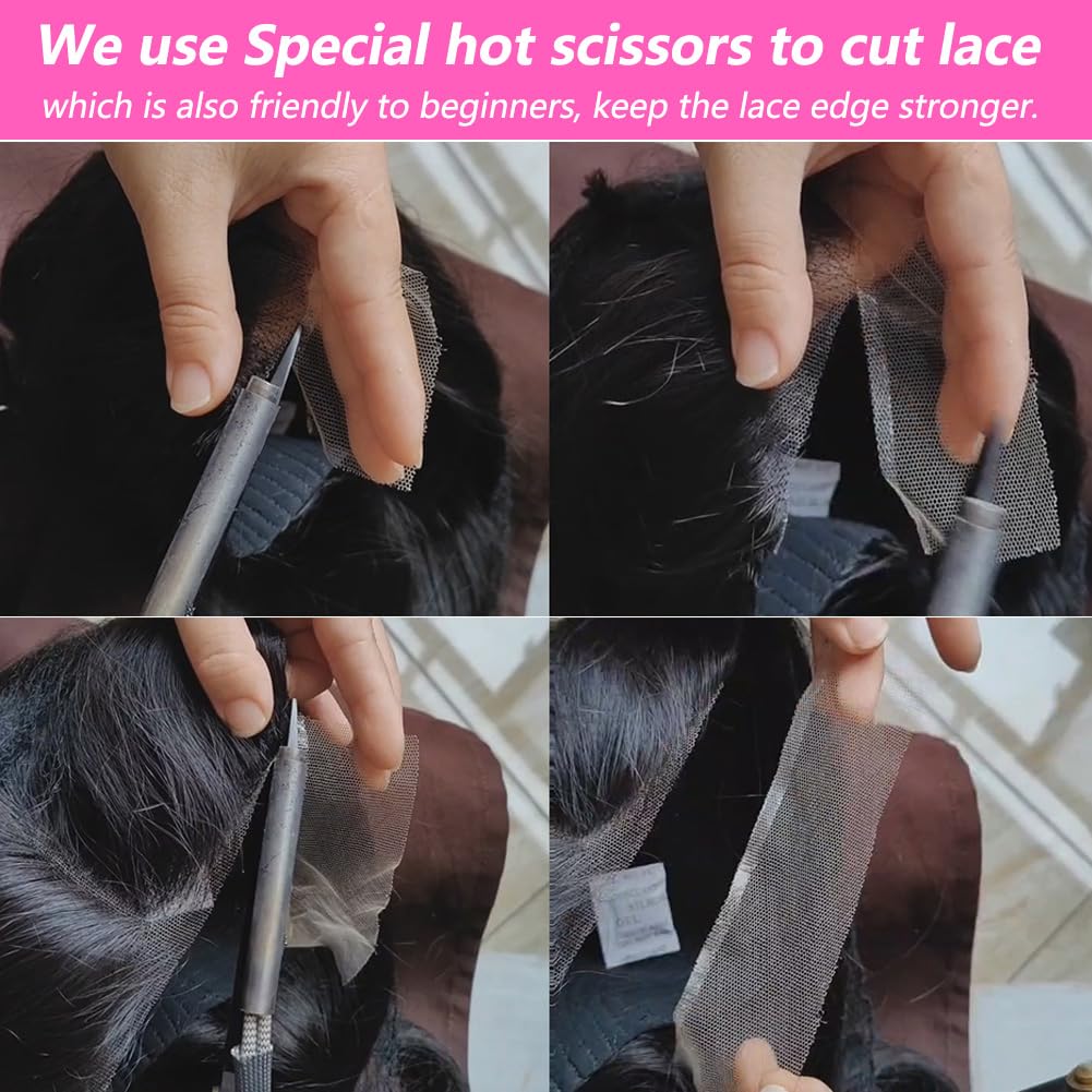 Metamuclia Wear And Go Glueless Wigs Water Wave 4X4 Hd Lace Closure Wigs Human Hair Pre Plucked Pre Cut Lace Front Wig For Women