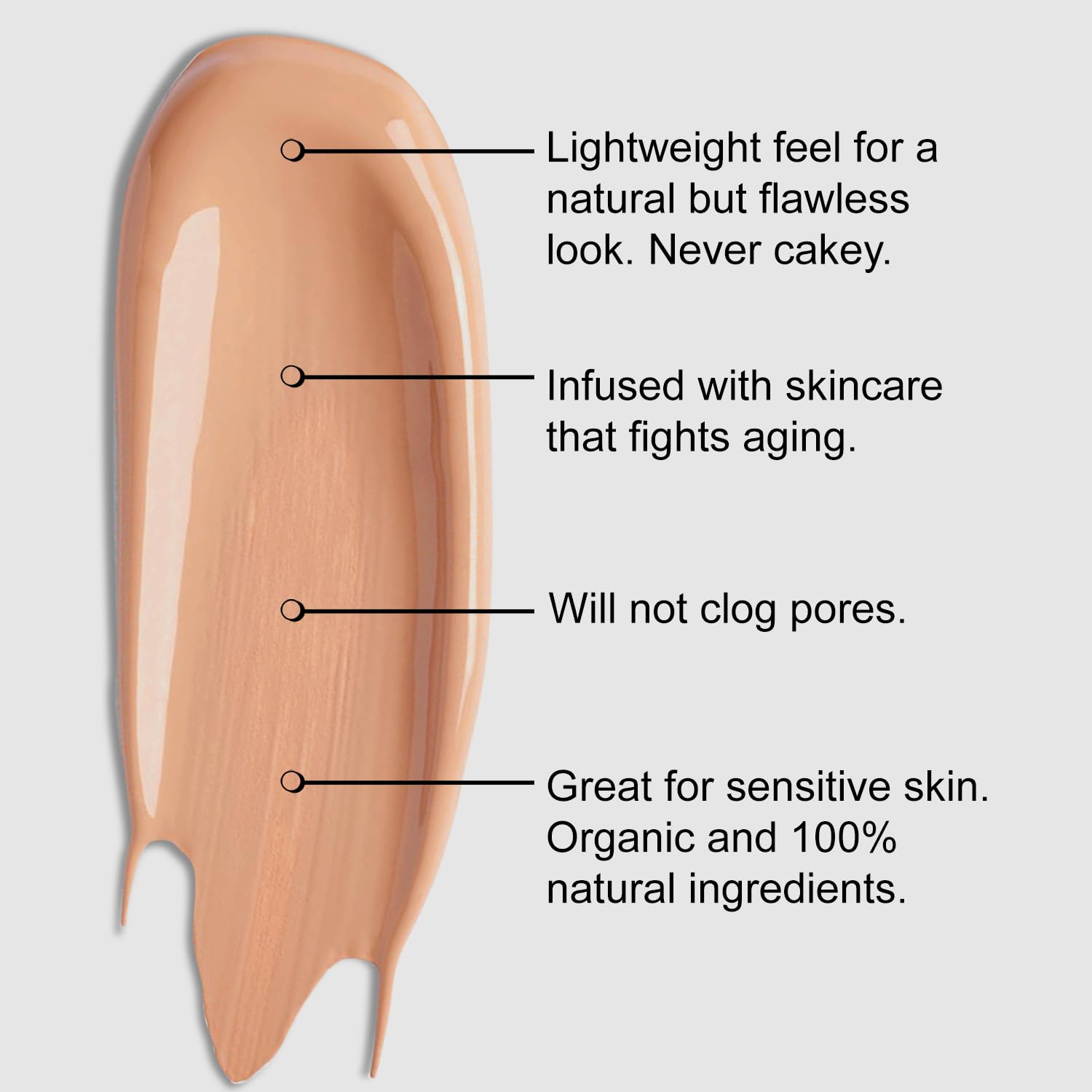Baeblu Organic Aloe-Based Lux Liquid Foundation, Natural Vegan Gluten-Free Made In Usa, Maple