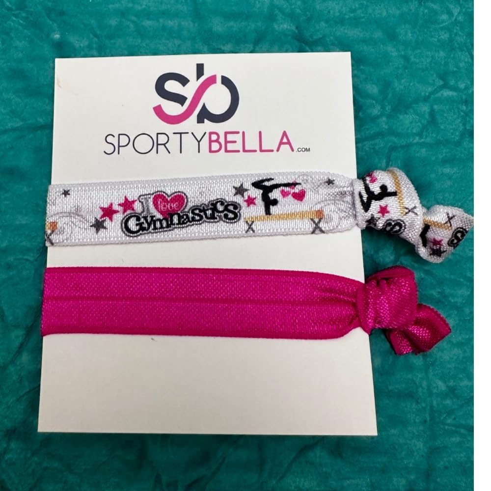 Gymnastics Hair Ties- Girls Gymnastics Hair Accessories- Gymnastics Elastics - Gift For Gymnast, Party Favors, Gymnastics Team G