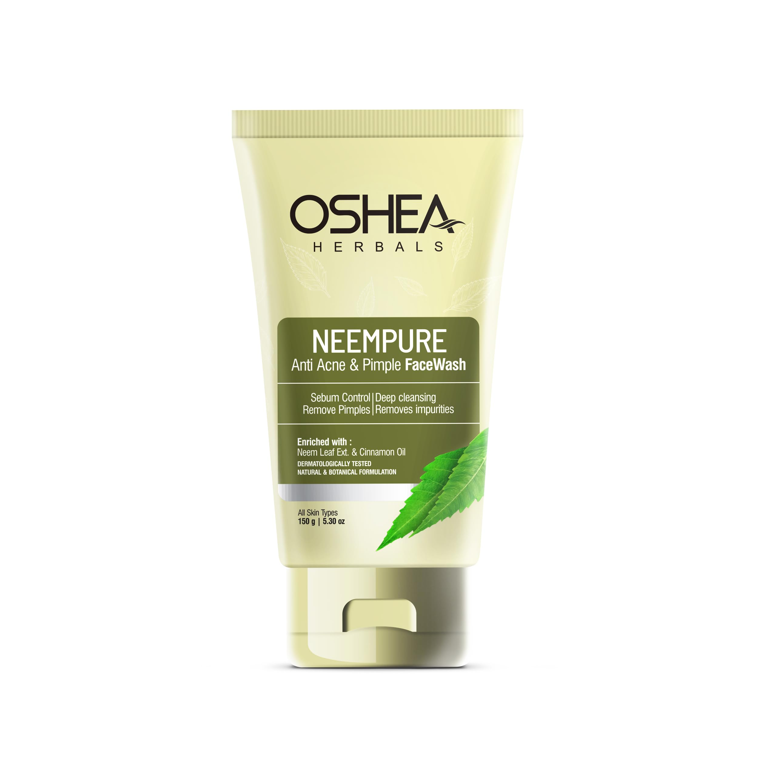 Oshea Herbals Neempure Anti Acne & Pimple Gel Face Wash For Men And Women | Deep Cleansing With Neem Extract & Cinnamon Oil | Co