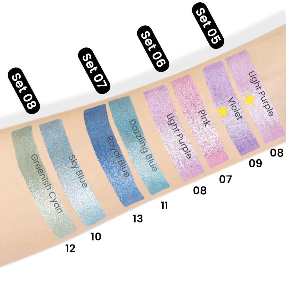 Kaely 2Pcs Cream Eyeshadow Stick Set For Eyes,Light Purple & Vioiet Shimmer Pen,Eye Brightener Halloween Makeup,Sombras Para Ojo