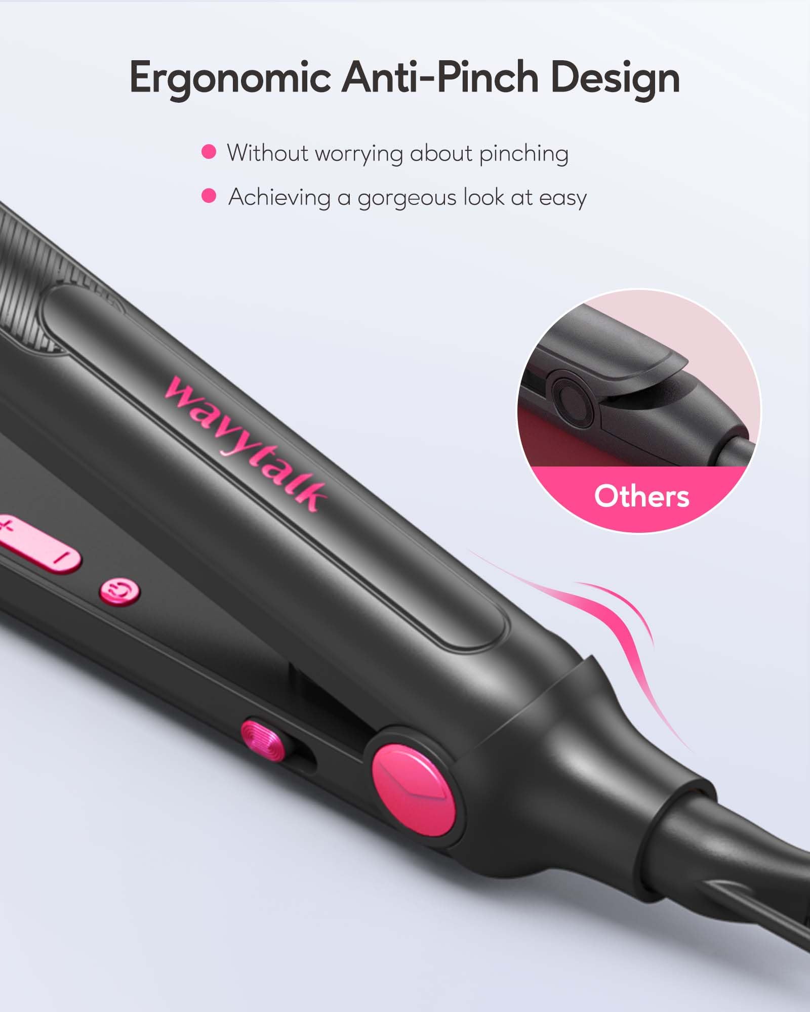 Wavytalk Small Flat Iron For Short Hair/Pixie Cut/Bangs/Edges, 3/10'' Pencil Flat Iron, Mini Hair Straightener With Anti-Pinch D