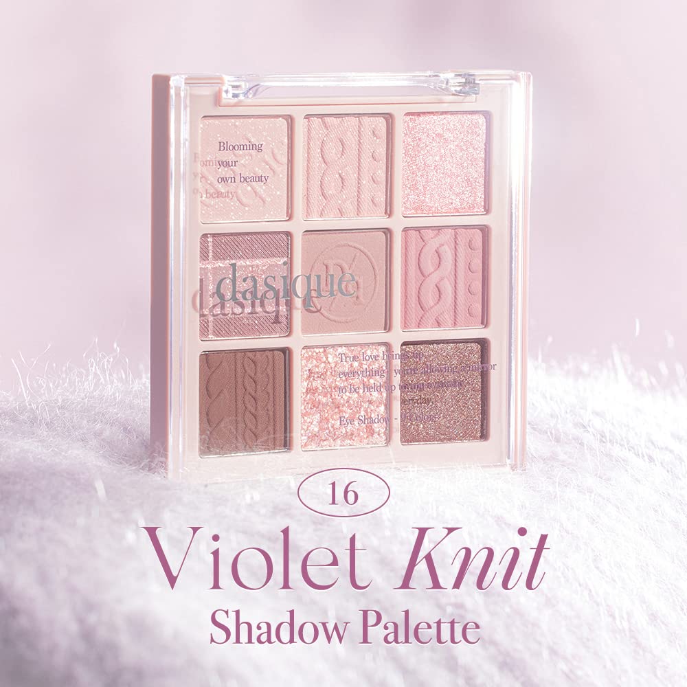 Dasique Shadow Palette #16 Violet Knit 8.6G I 9 Blendable Shades In Smooth Matte And Shimmer Finishes With Gorgeous Pearls | Eye